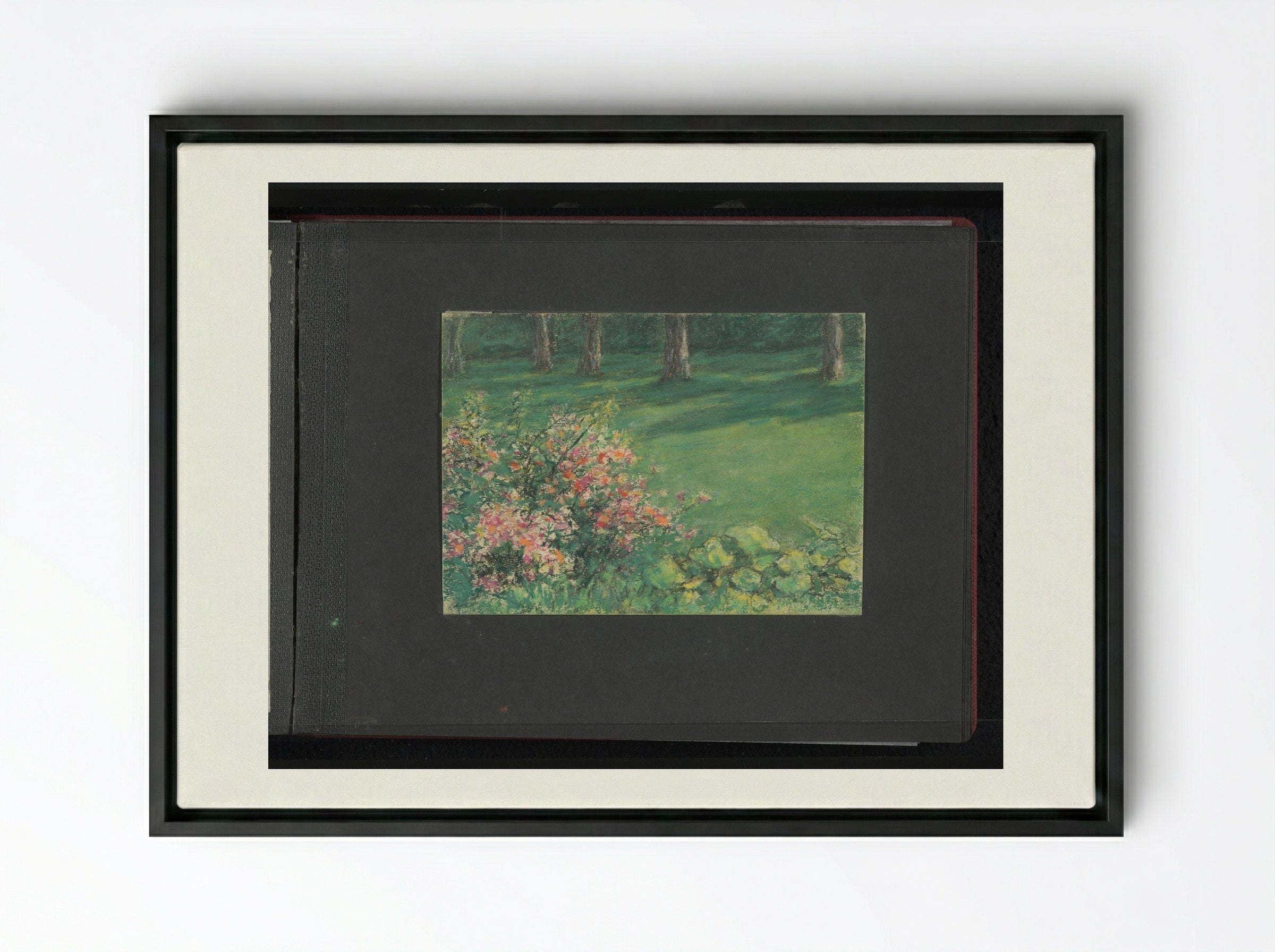 Veld met bloemen en bomen - Carel Nicolaas Storm van 's-Gravesande - Framed Canvas Black