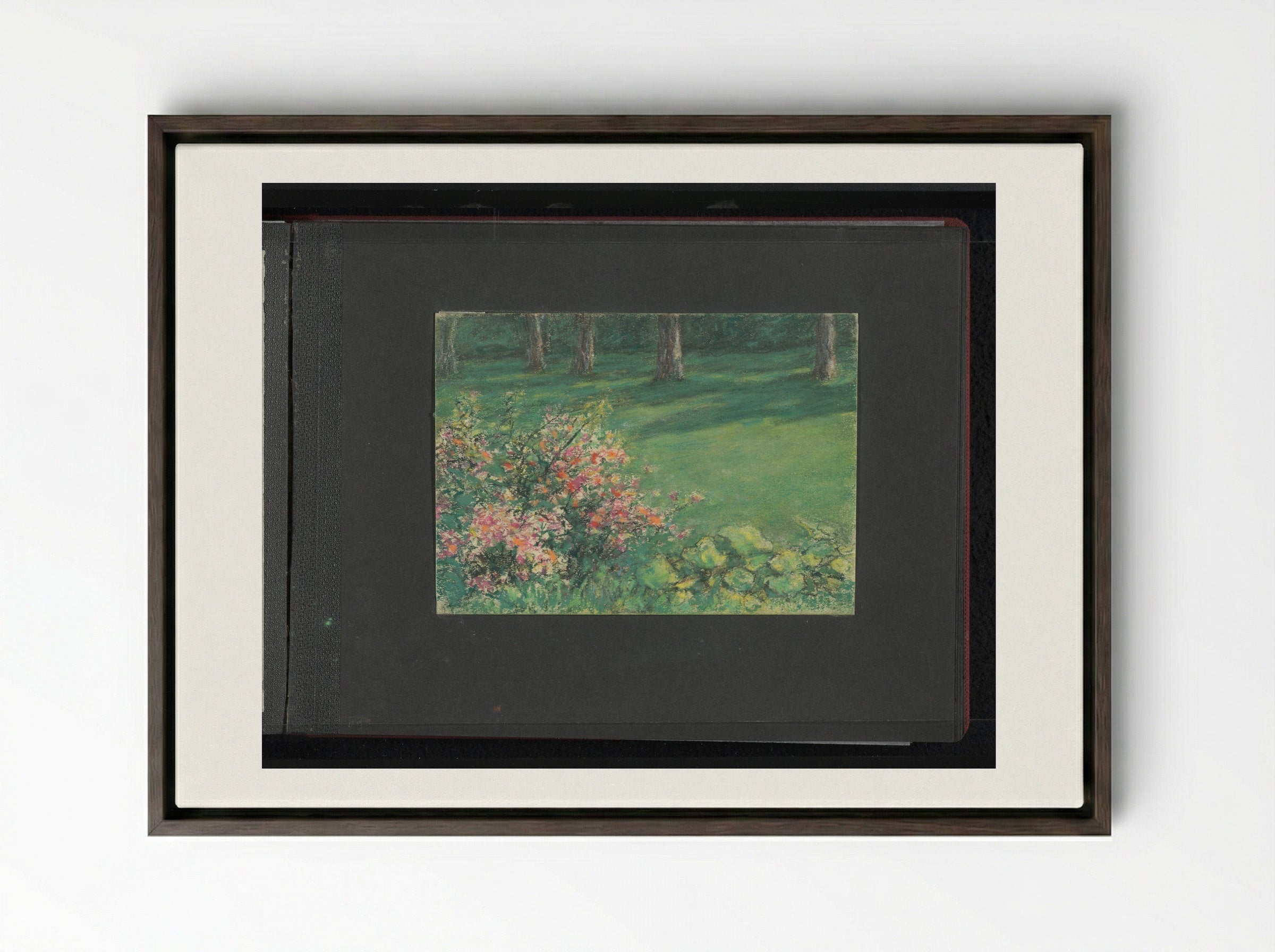 Veld met bloemen en bomen - Carel Nicolaas Storm van 's-Gravesande - Framed Canvas Dark Wood