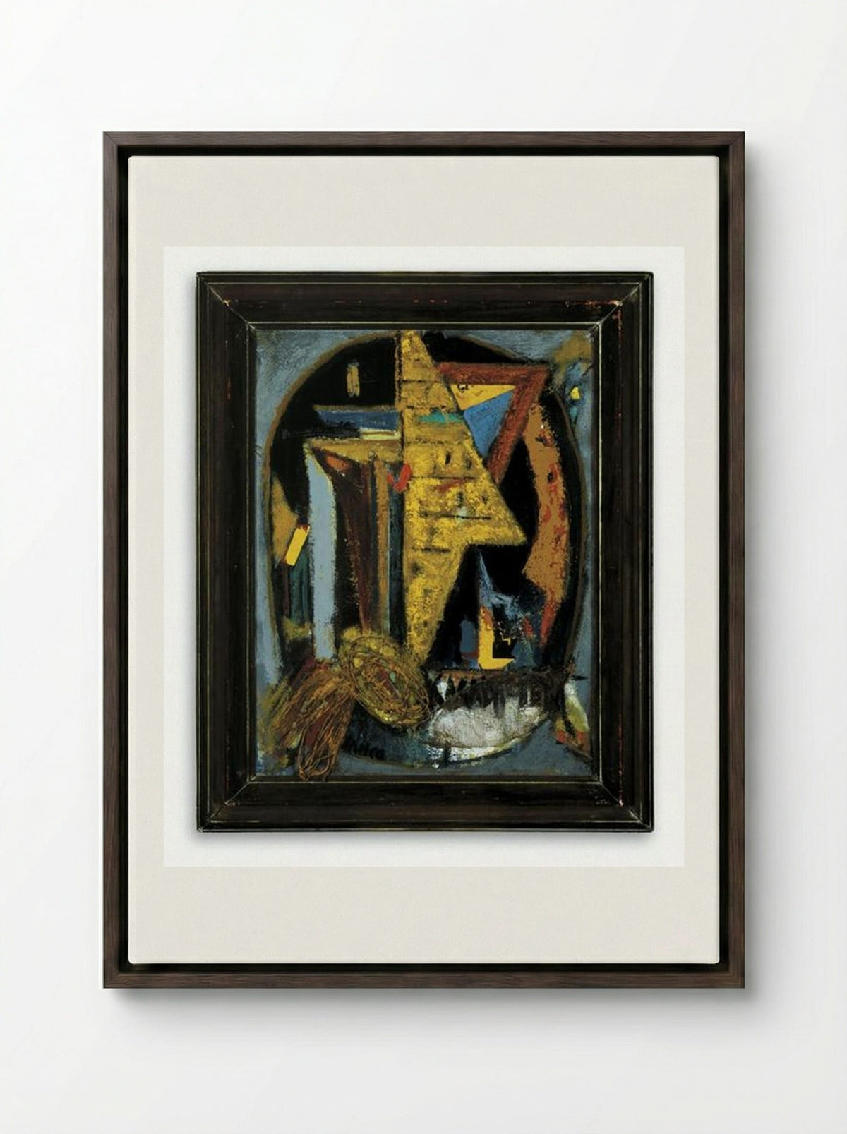 Trophé - Marcel Janco - Framed Canvas Dark Wood
