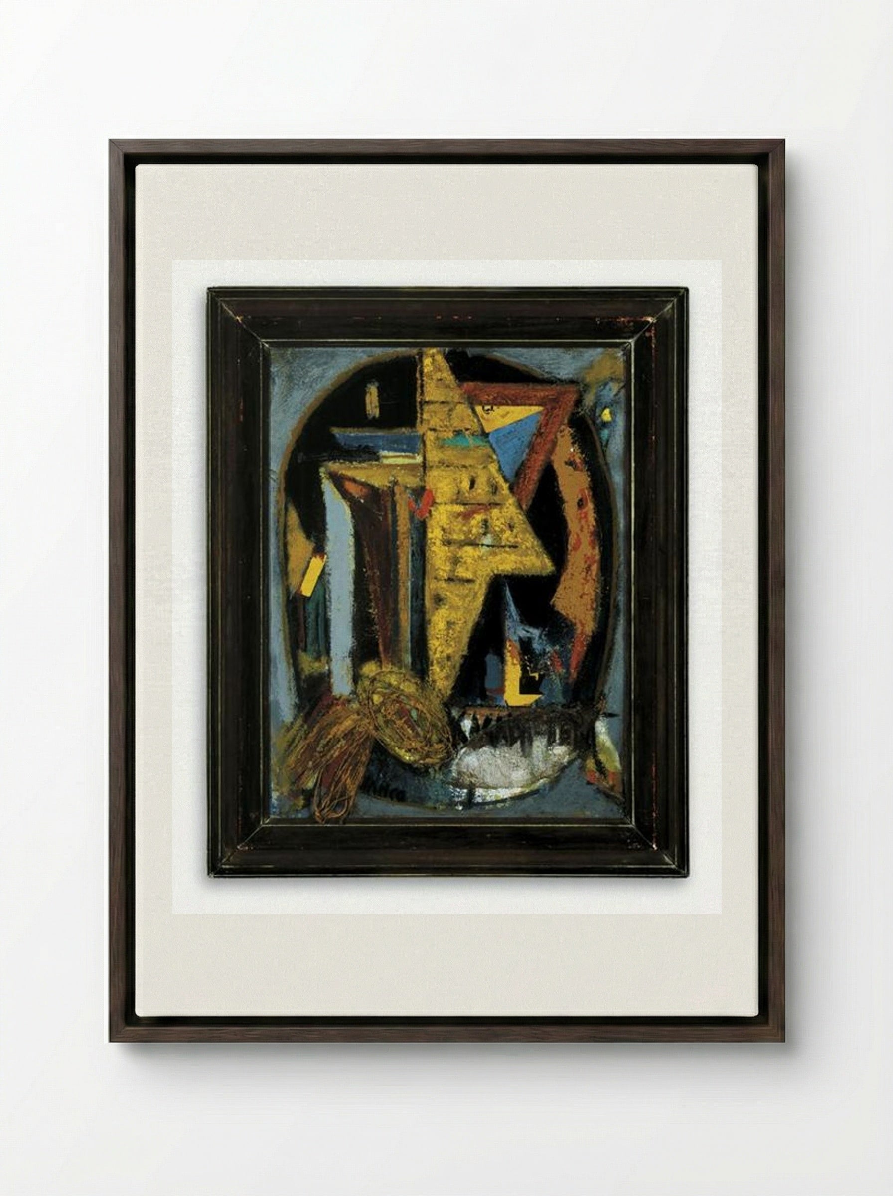 Trophé - Marcel Janco - Framed Canvas Dark Wood