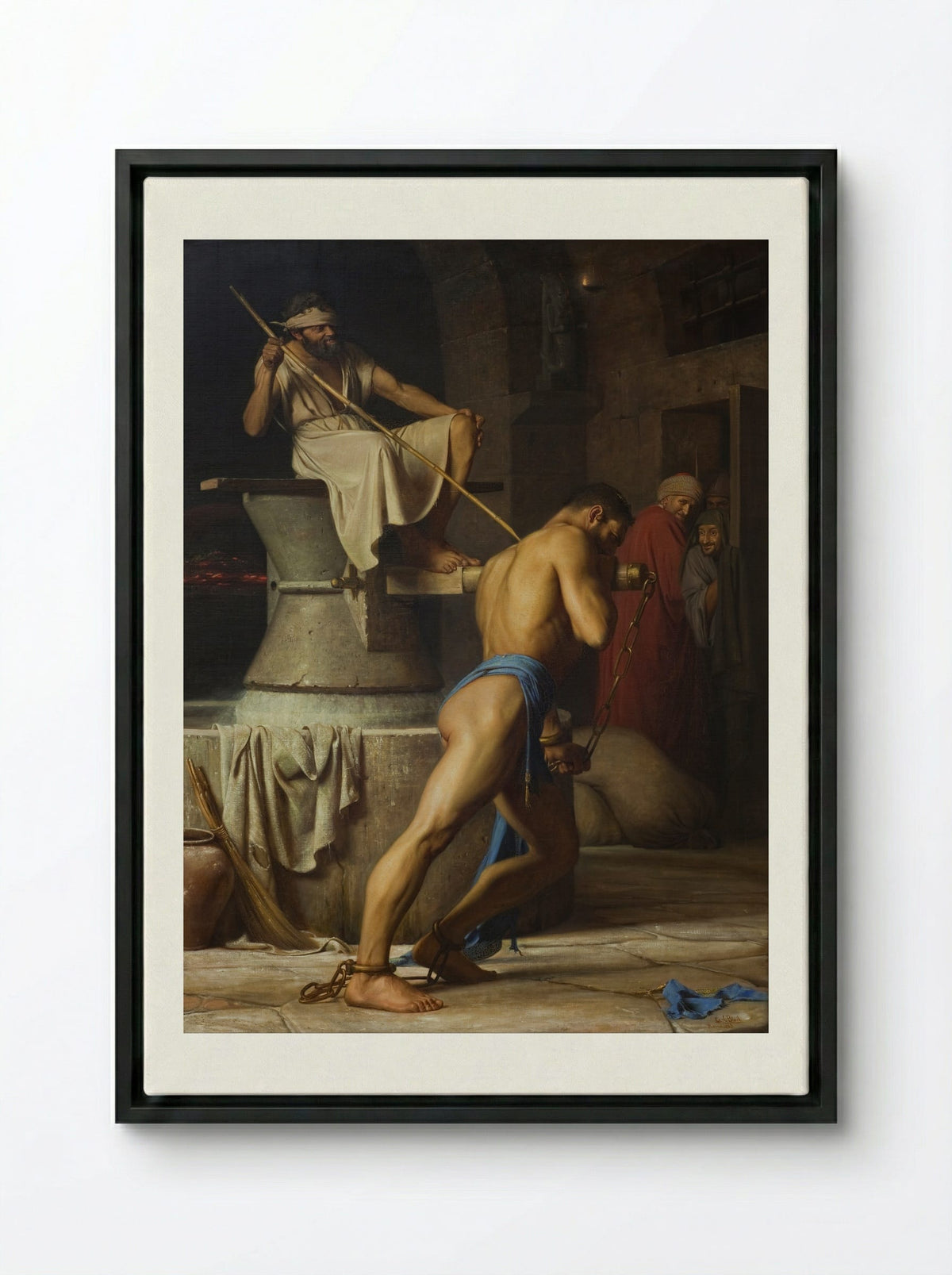 Samson in the Mill - Carl Bloch - Framed Canvas Black