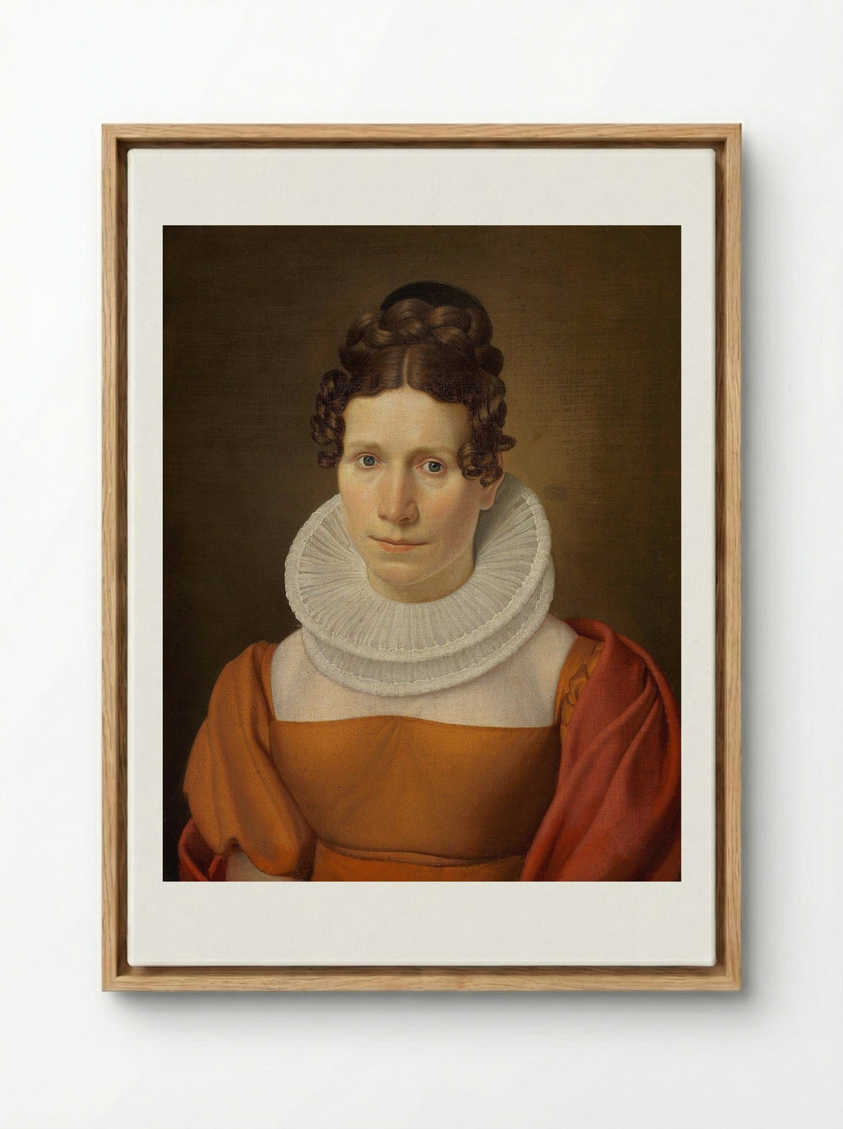Portrait of Faktor Fjellerups Kone - Christoffer Wilhelm Eckersberg - Framed Canvas Wood