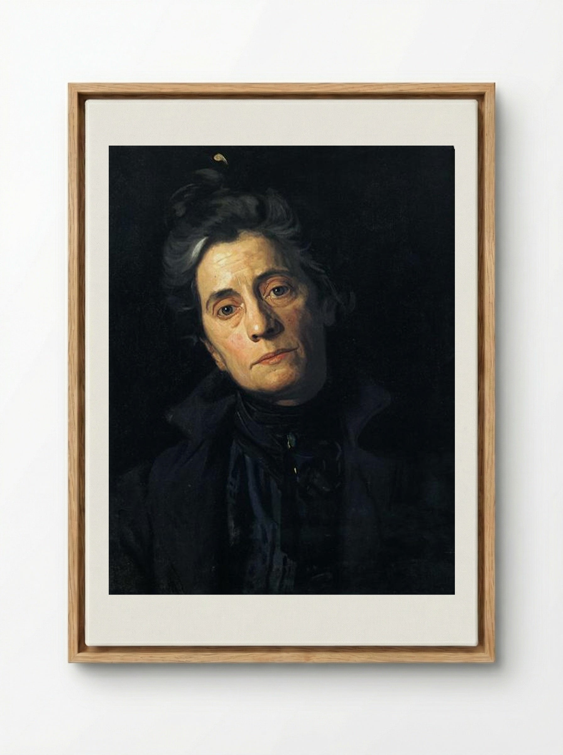 Portrait of Susan MacDowell Eakins - Thomas Eakins - Framed Canvas Wood