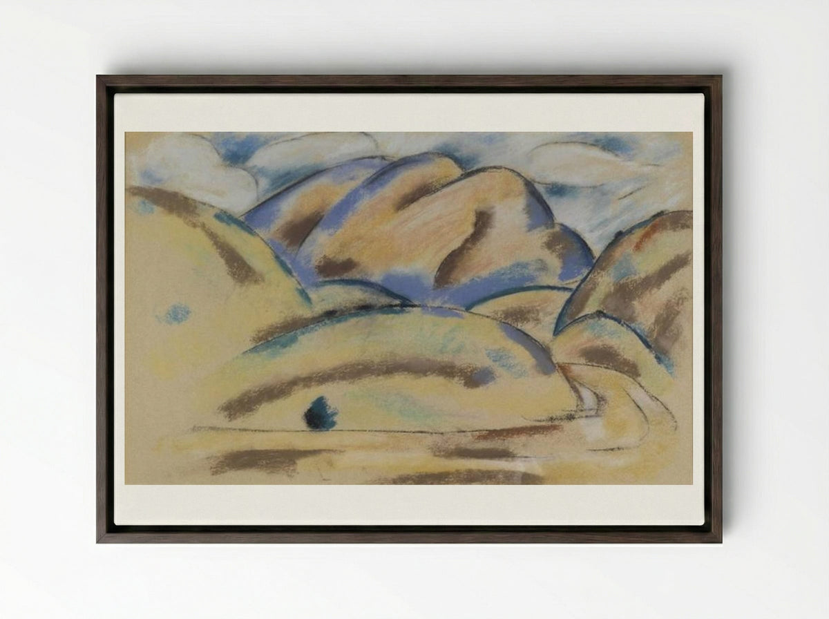 Landscape, New Mexico - Marsden Hartley - Framed Canvas Dark Wood
