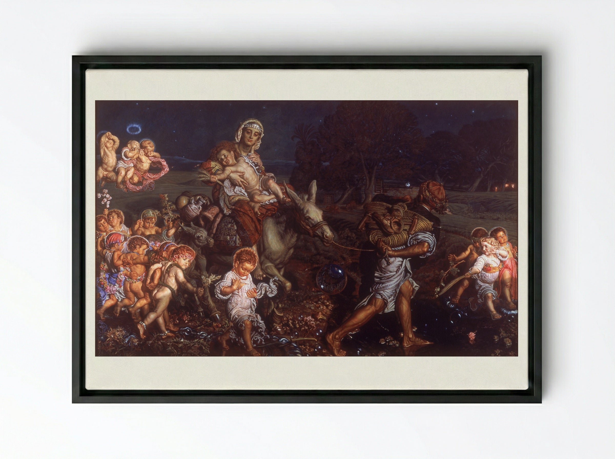 The Triumph of the Innocents - William Holman Hunt - Framed Canvas Black