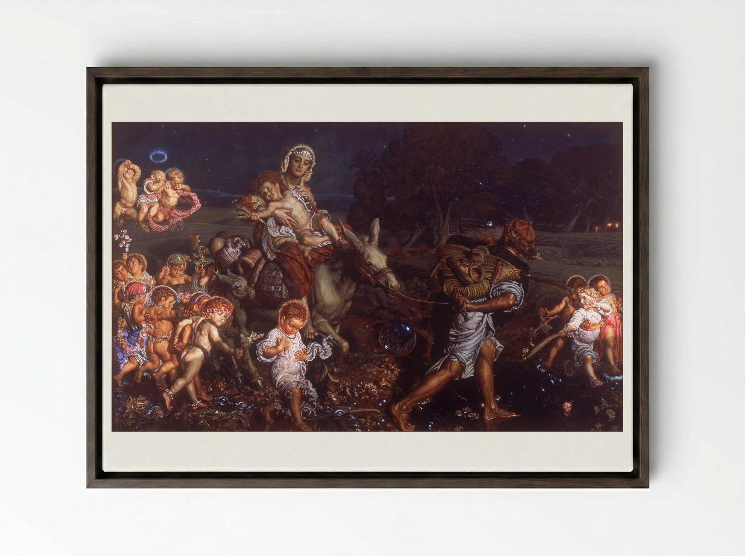 The Triumph of the Innocents - William Holman Hunt - Framed Canvas Dark Wood