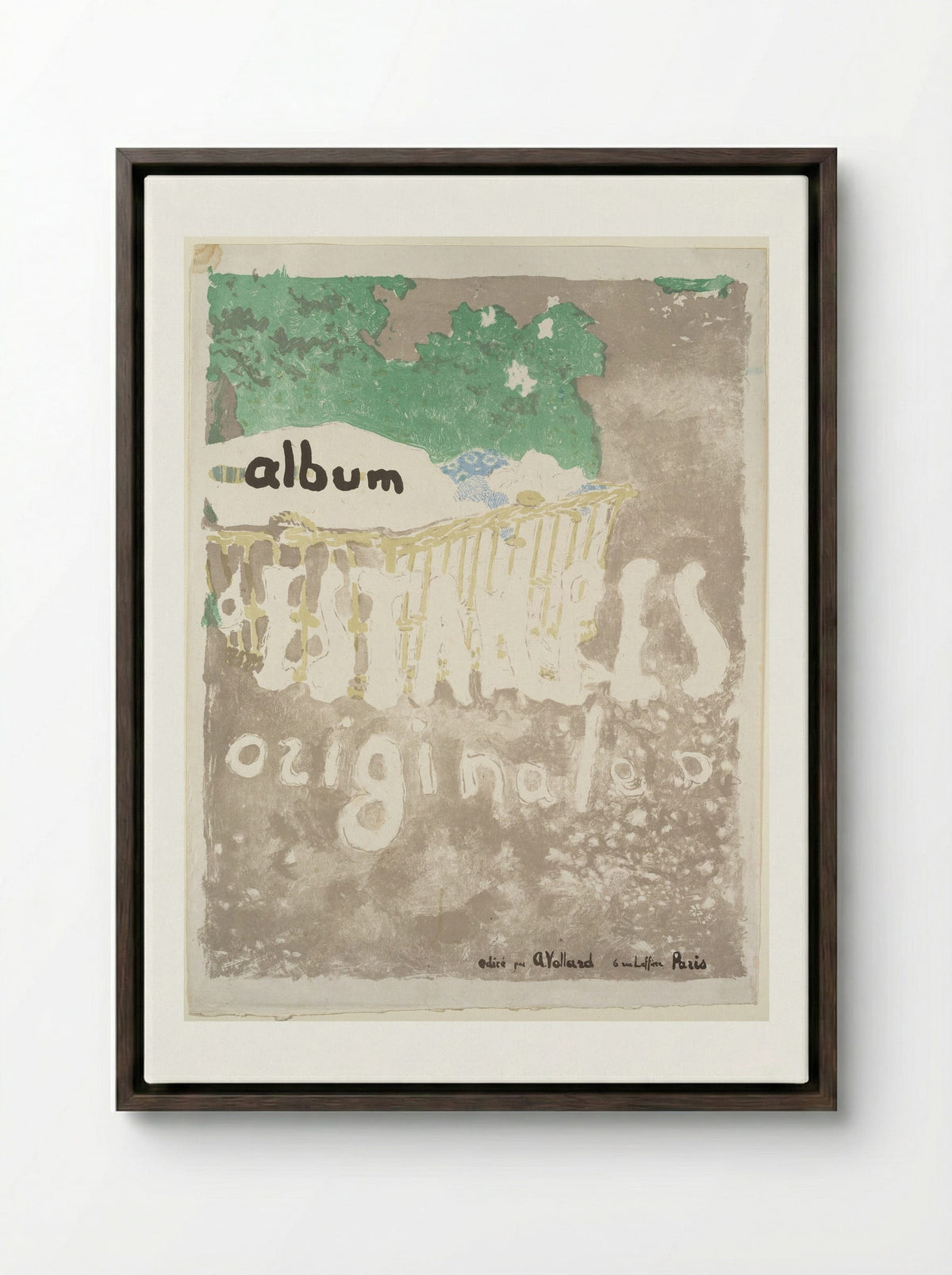 Album Cover of Album d'estampes originales - Edouard Vuillard - Framed Canvas Dark Wood