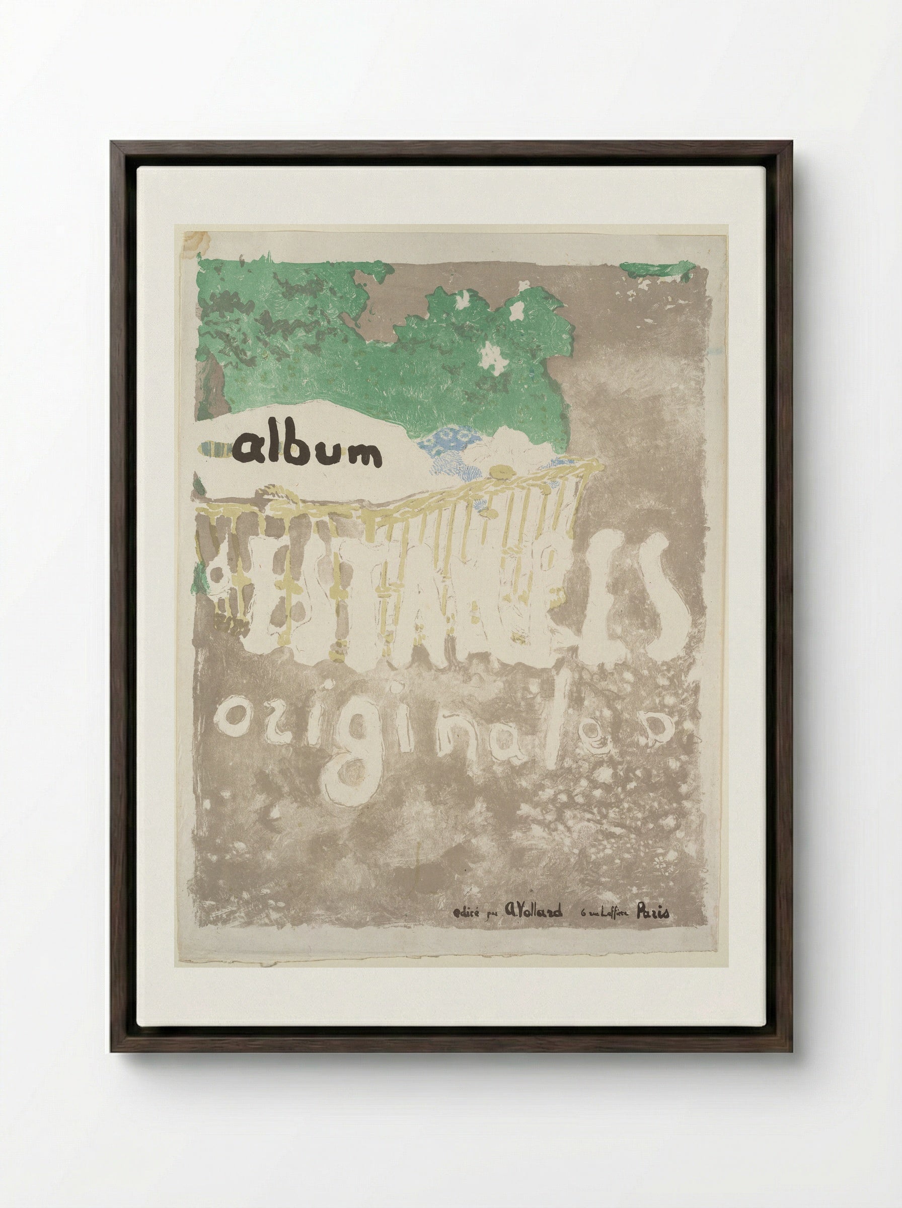 Album Cover of Album d'estampes originales - Edouard Vuillard - Framed Canvas Dark Wood