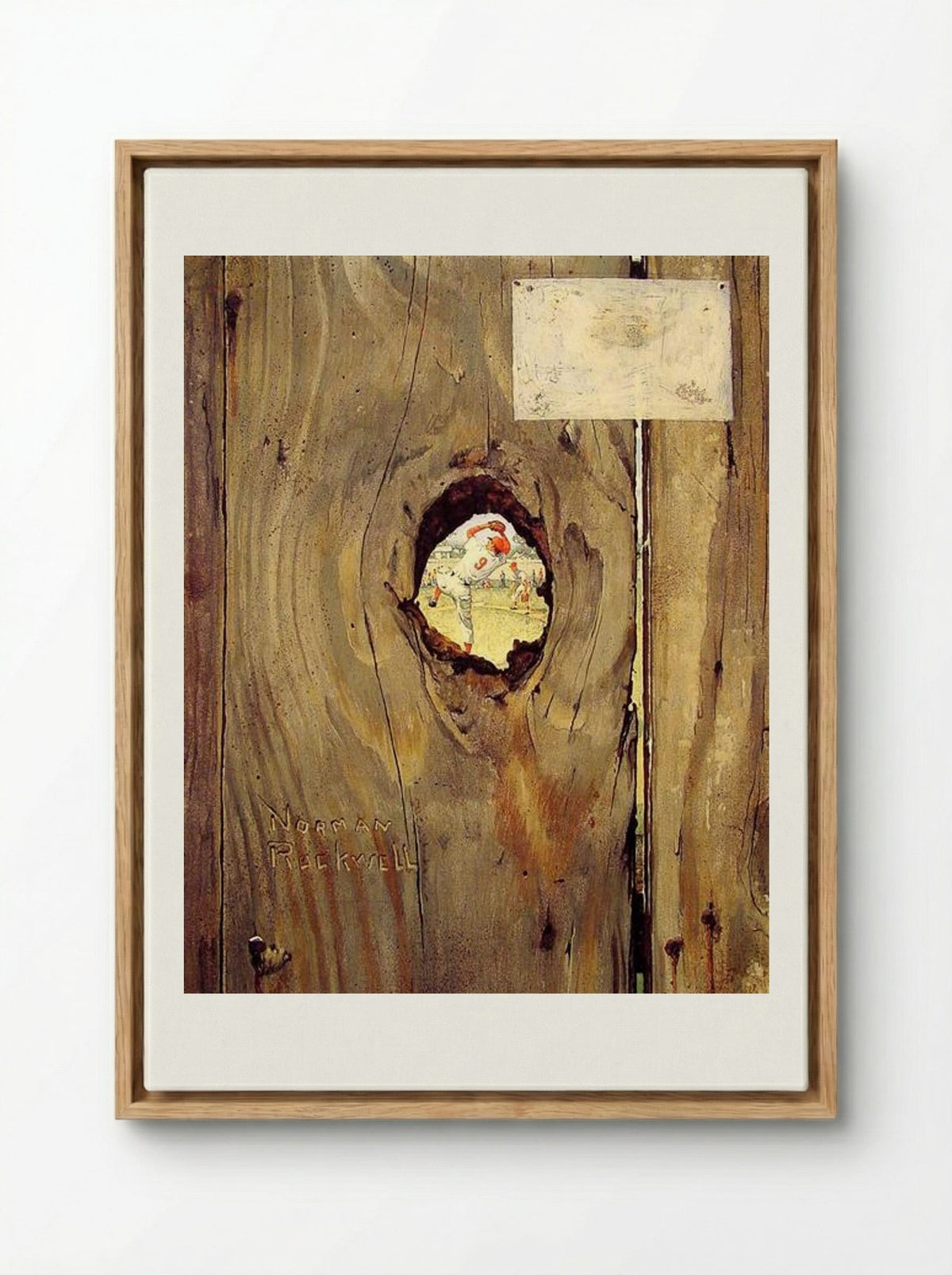 The Peephole - Norman Rockwell - Framed Canvas Wood