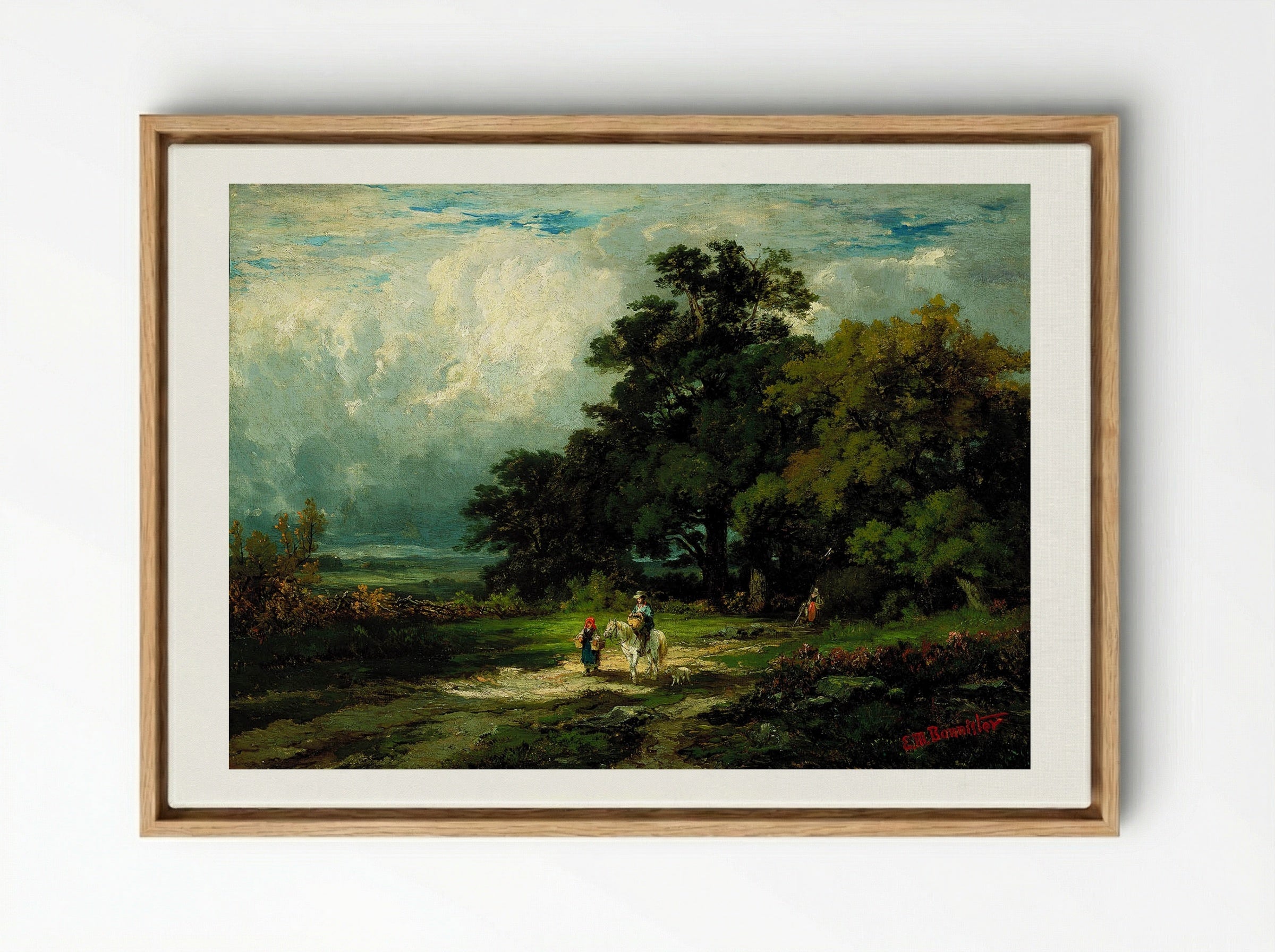 Man on a Horse - Edward Mitchell Bannister - Framed Canvas Wood