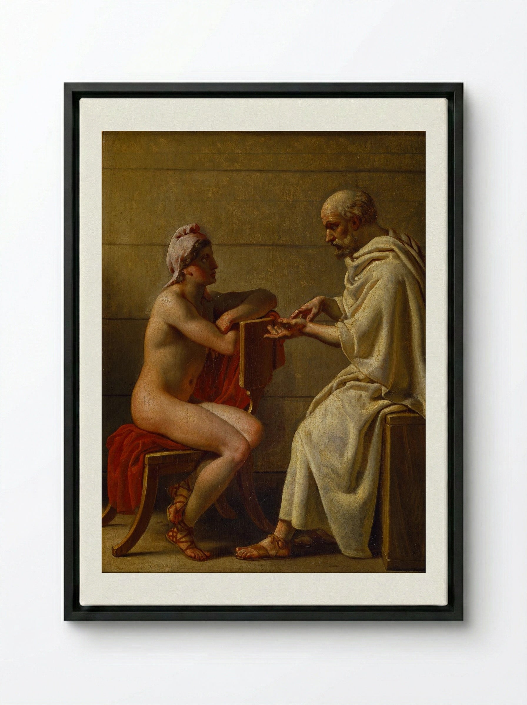 Socrates and Alcibiades - Christoffer Wilhelm Eckersberg - Framed Canvas Black