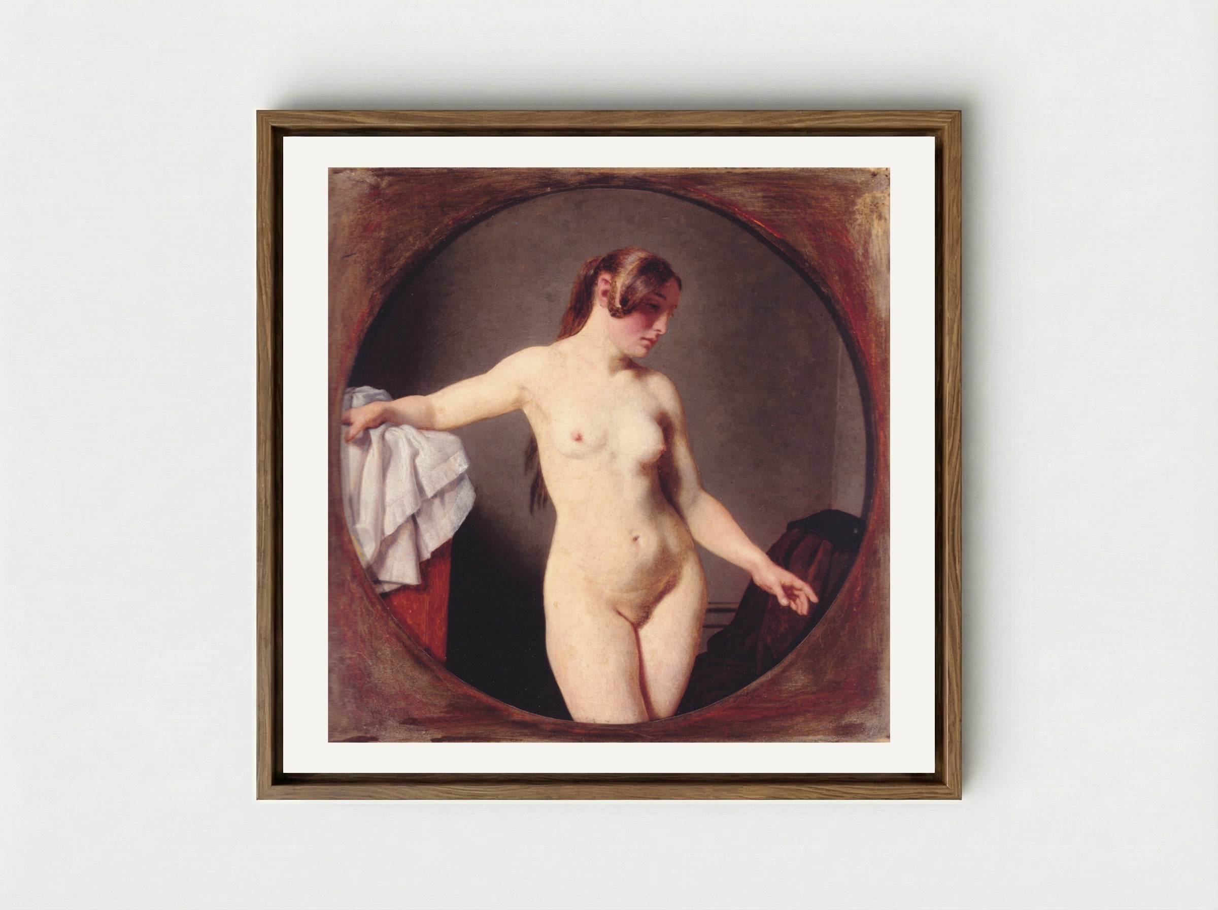 Female Model, Florentine - Christoffer Wilhelm Eckersberg - Framed Canvas Wood