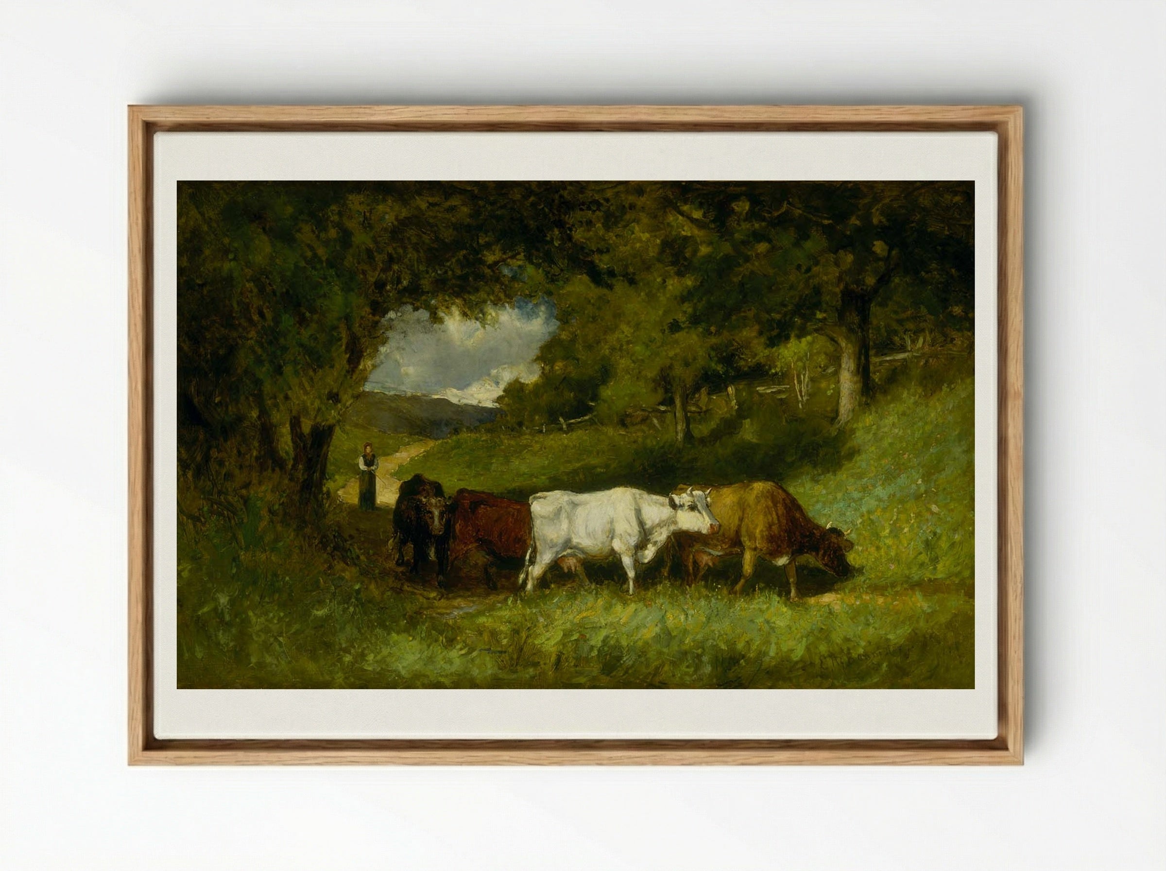 Driving Home the Cows - Edward Mitchell Bannister - Framed Canvas Wood