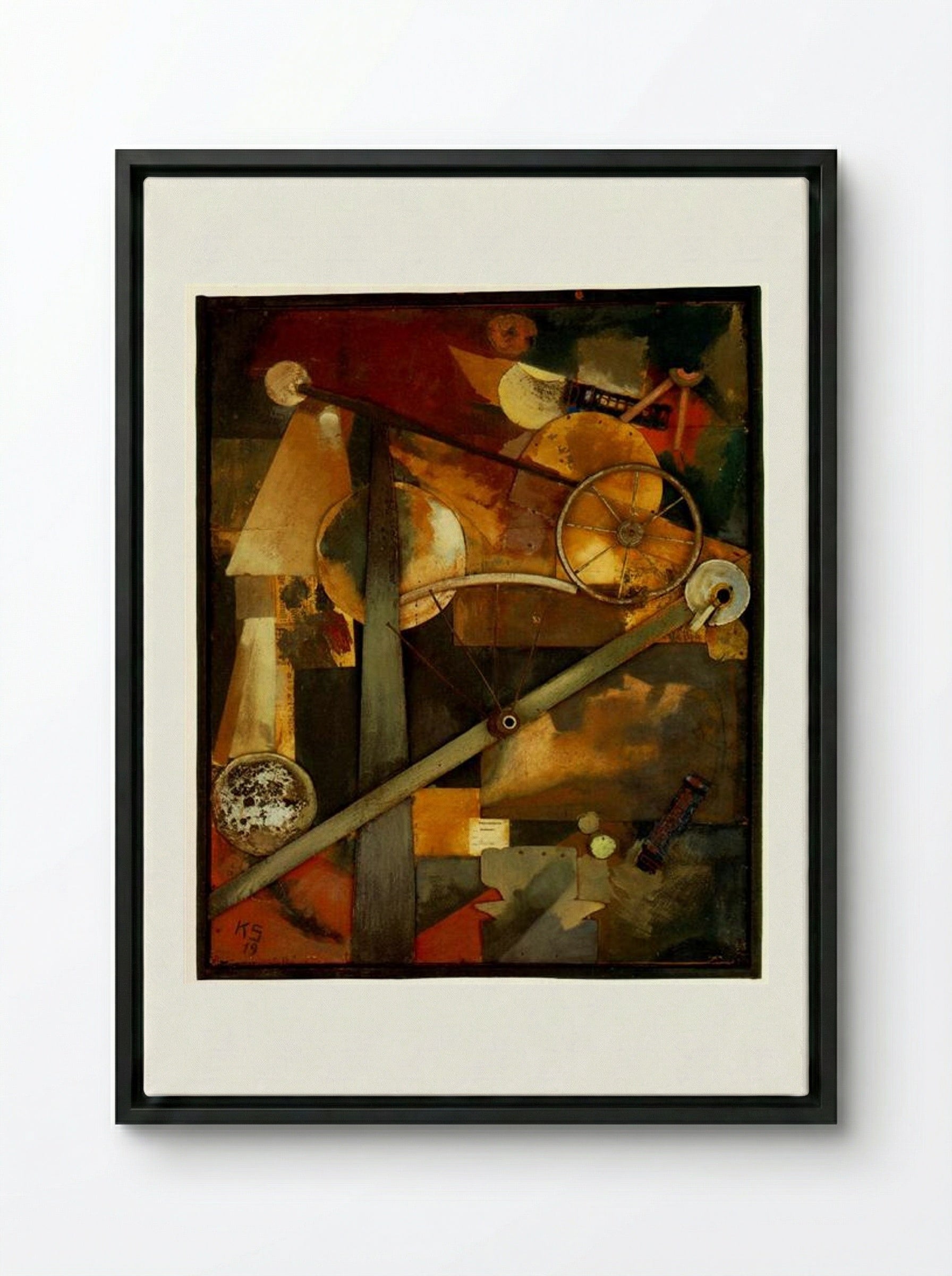Construction for Noble Ladies - Kurt Schwitters - Framed Canvas Black