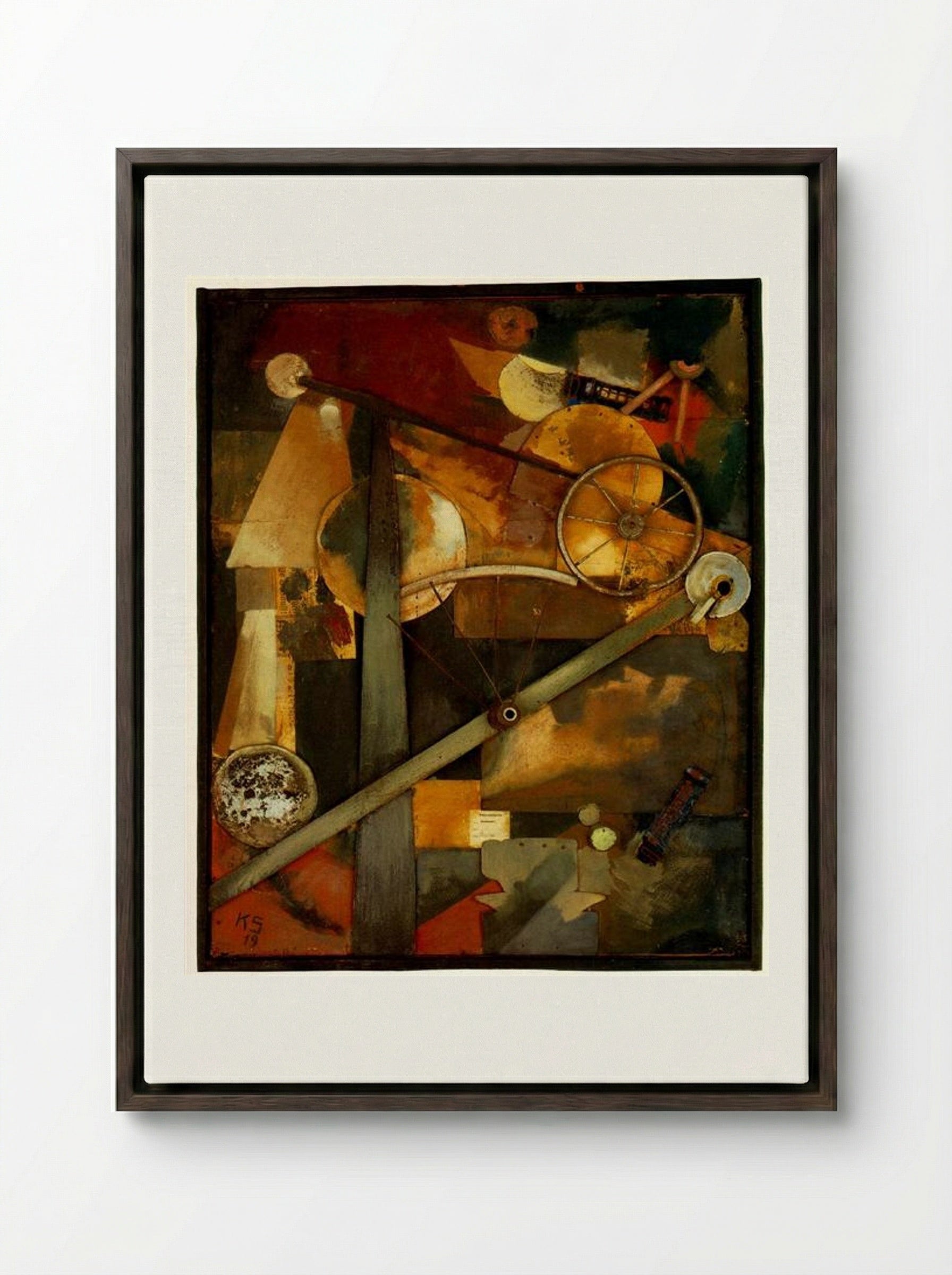 Construction for Noble Ladies - Kurt Schwitters - Framed Canvas Dark Wood