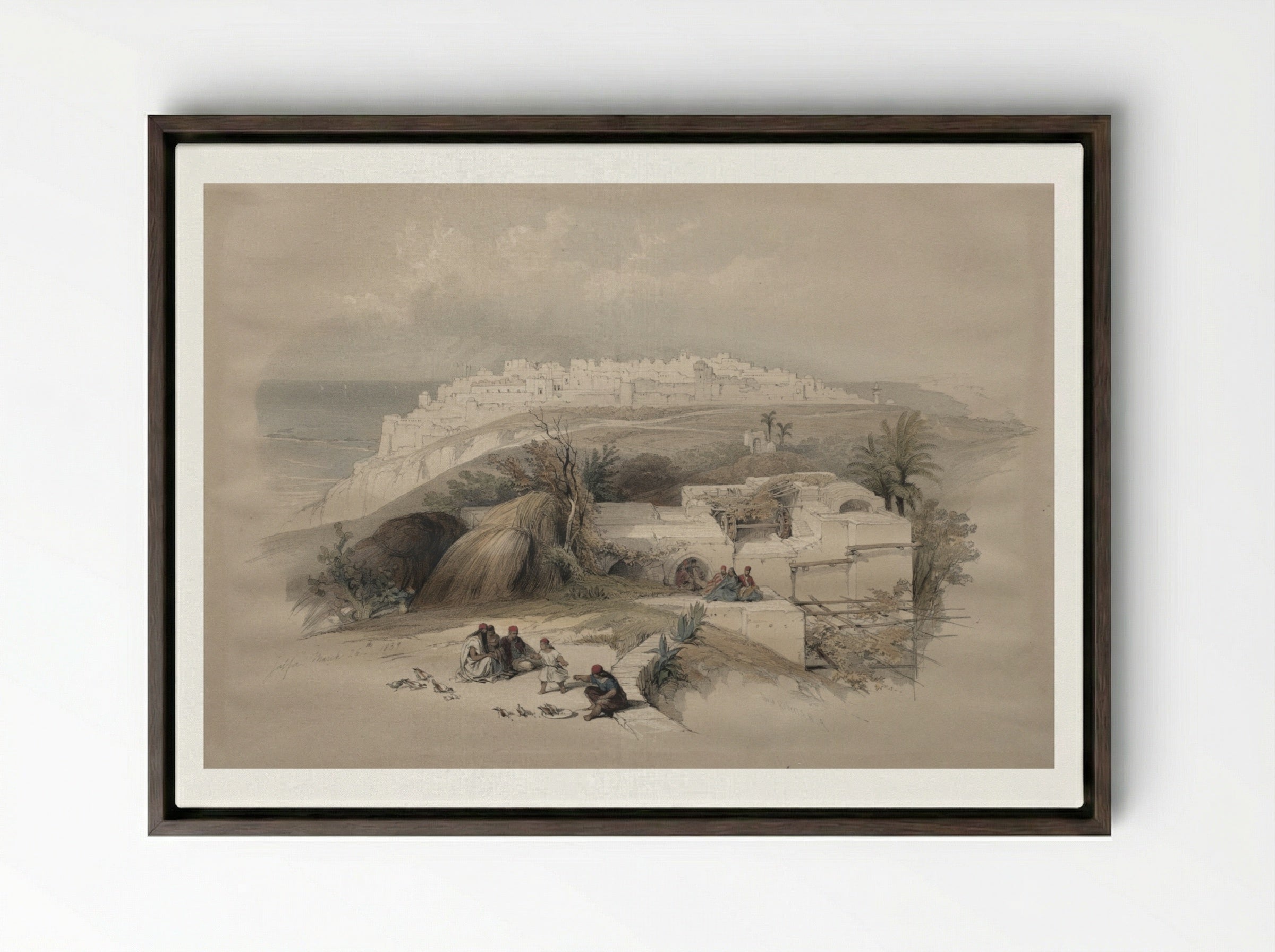 Jaffa - David Roberts - Framed Canvas Dark Wood