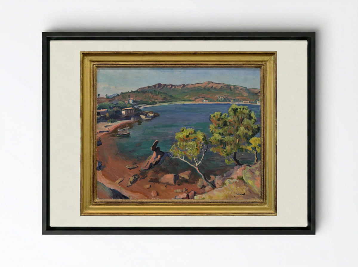 View of Agay - Albert Marquet - Framed Canvas Black