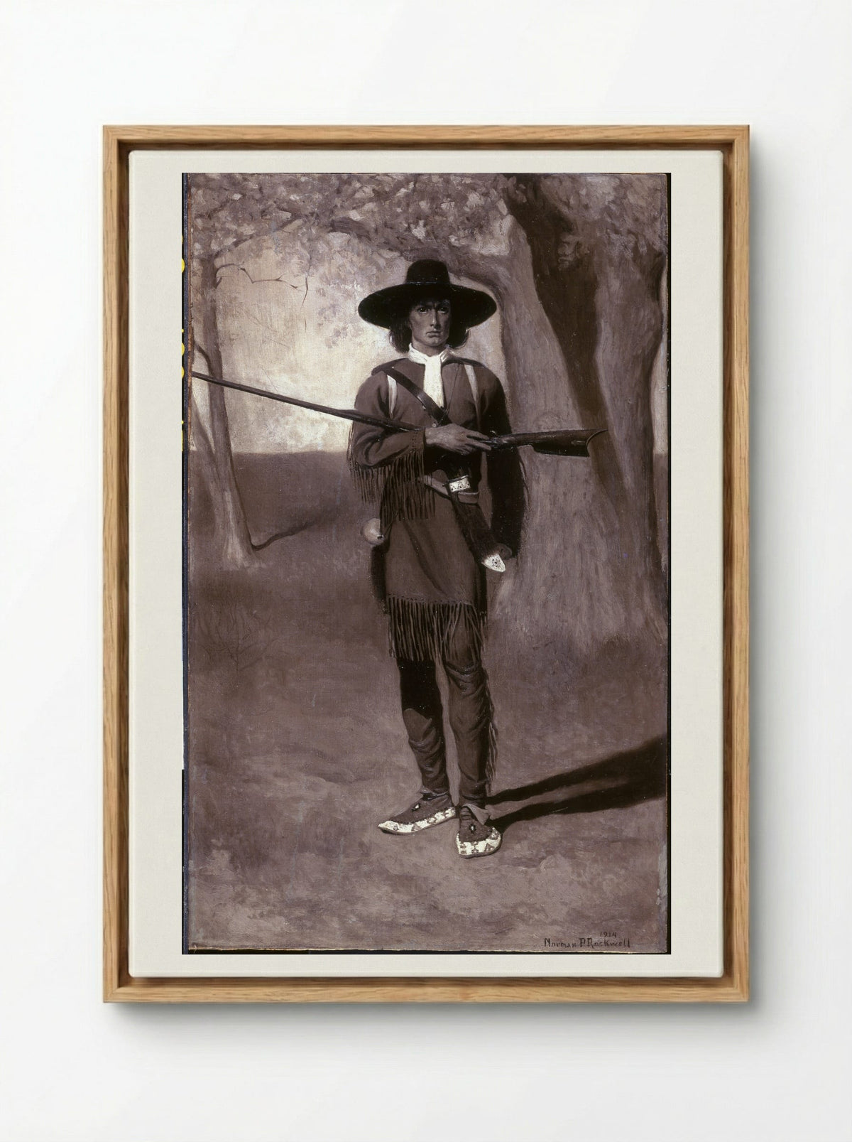 Scouting with Daniel Boone - Norman Rockwell - Framed Canvas Wood