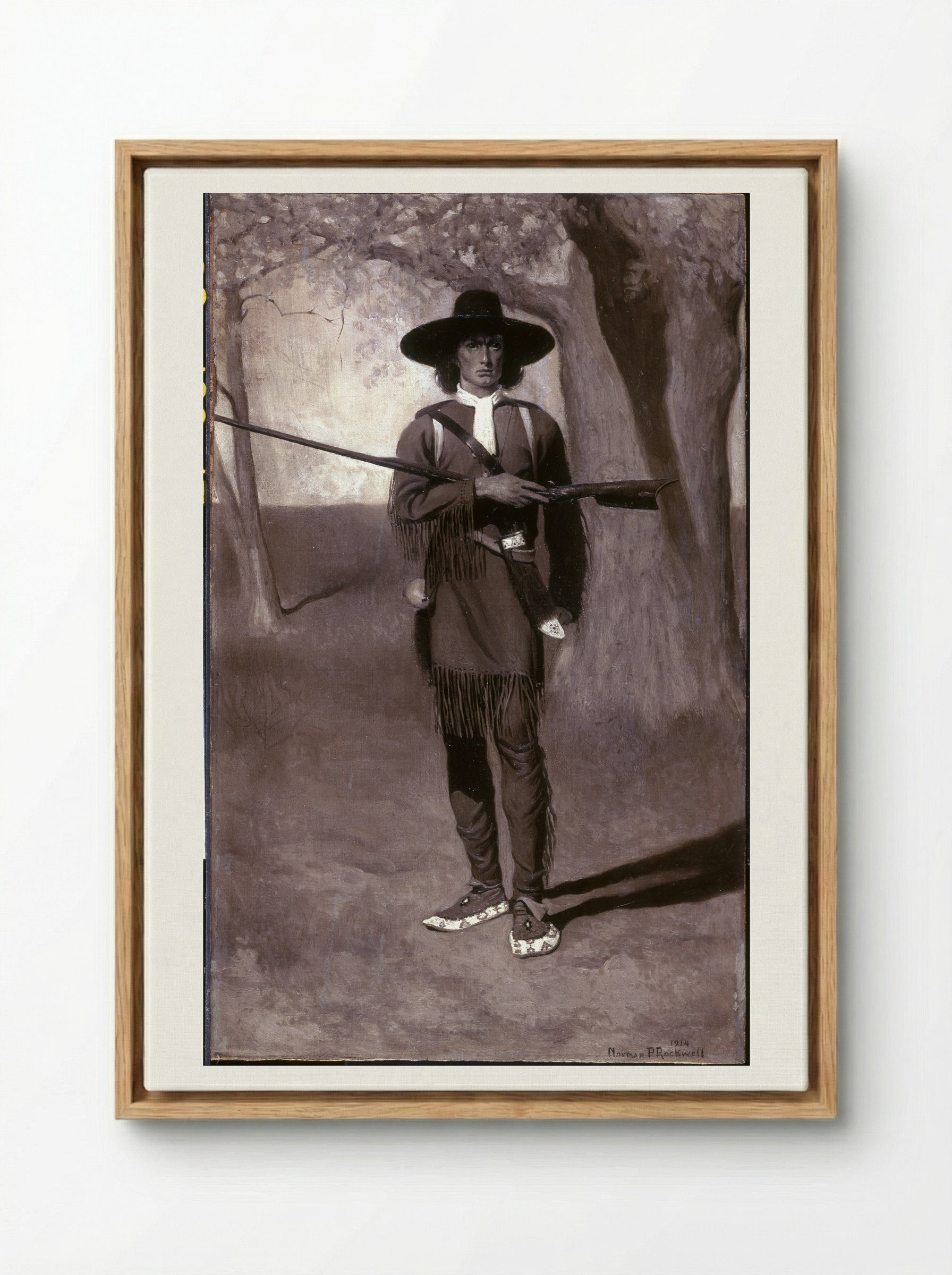 Scouting with Daniel Boone - Norman Rockwell - Framed Canvas Wood