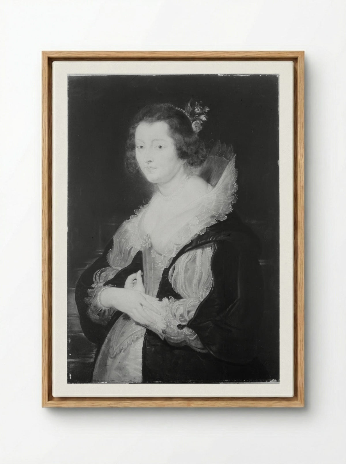 Portrait of a Lady (probably Helene Fourment) - Peter Paul Rubens - Framed Canvas Wood