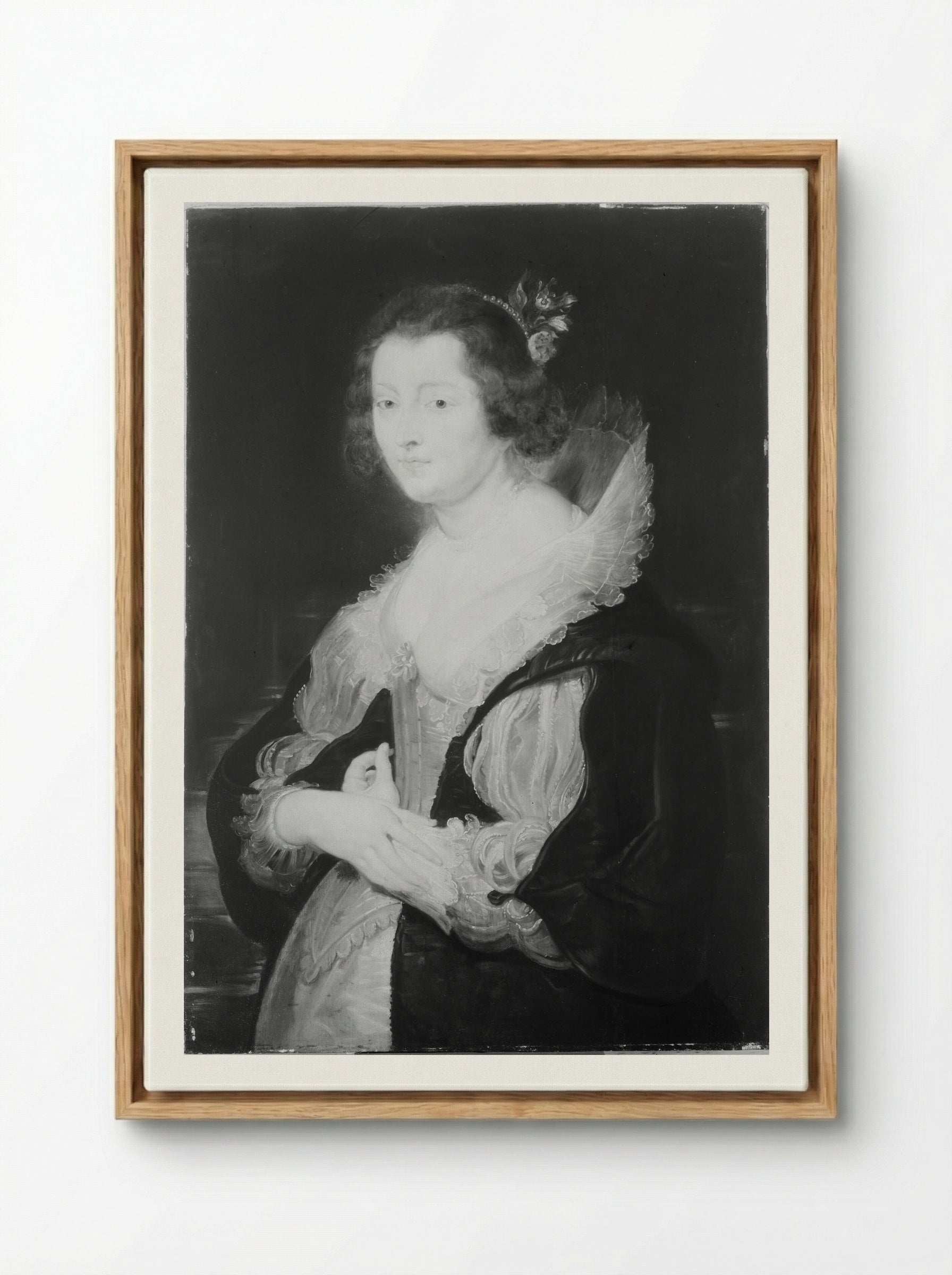 Portrait of a Lady (probably Helene Fourment) - Peter Paul Rubens - Framed Canvas Wood