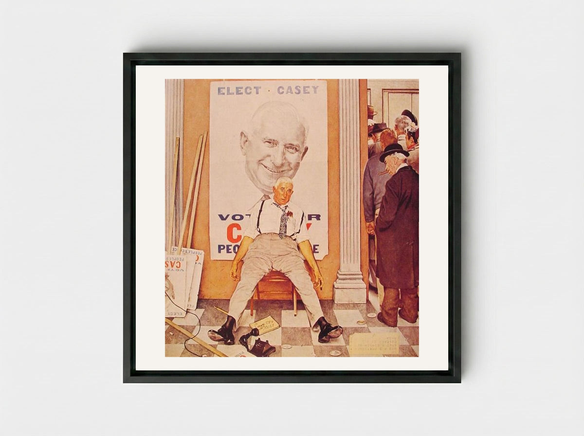 Before and After - Norman Rockwell - Framed Canvas Black