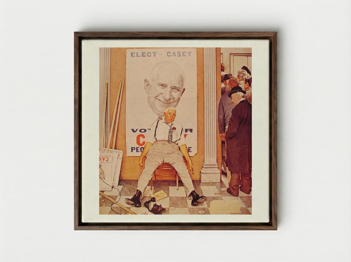 Before and After - Norman Rockwell - Framed Canvas Dark Wood