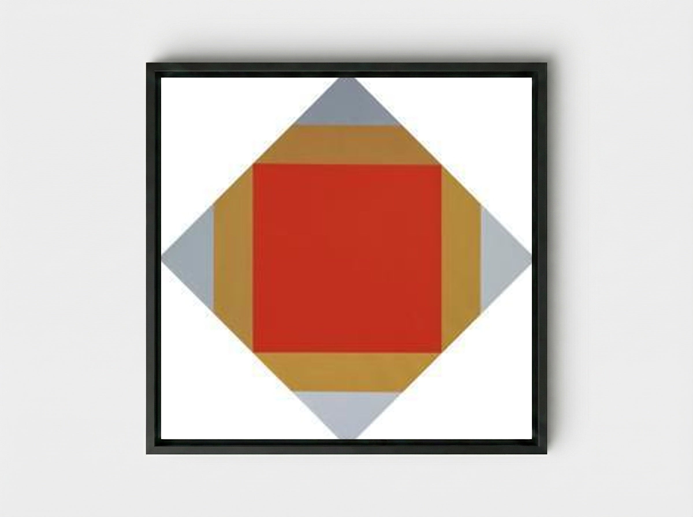 Red Nuclear - Max Bill - Framed Canvas Black