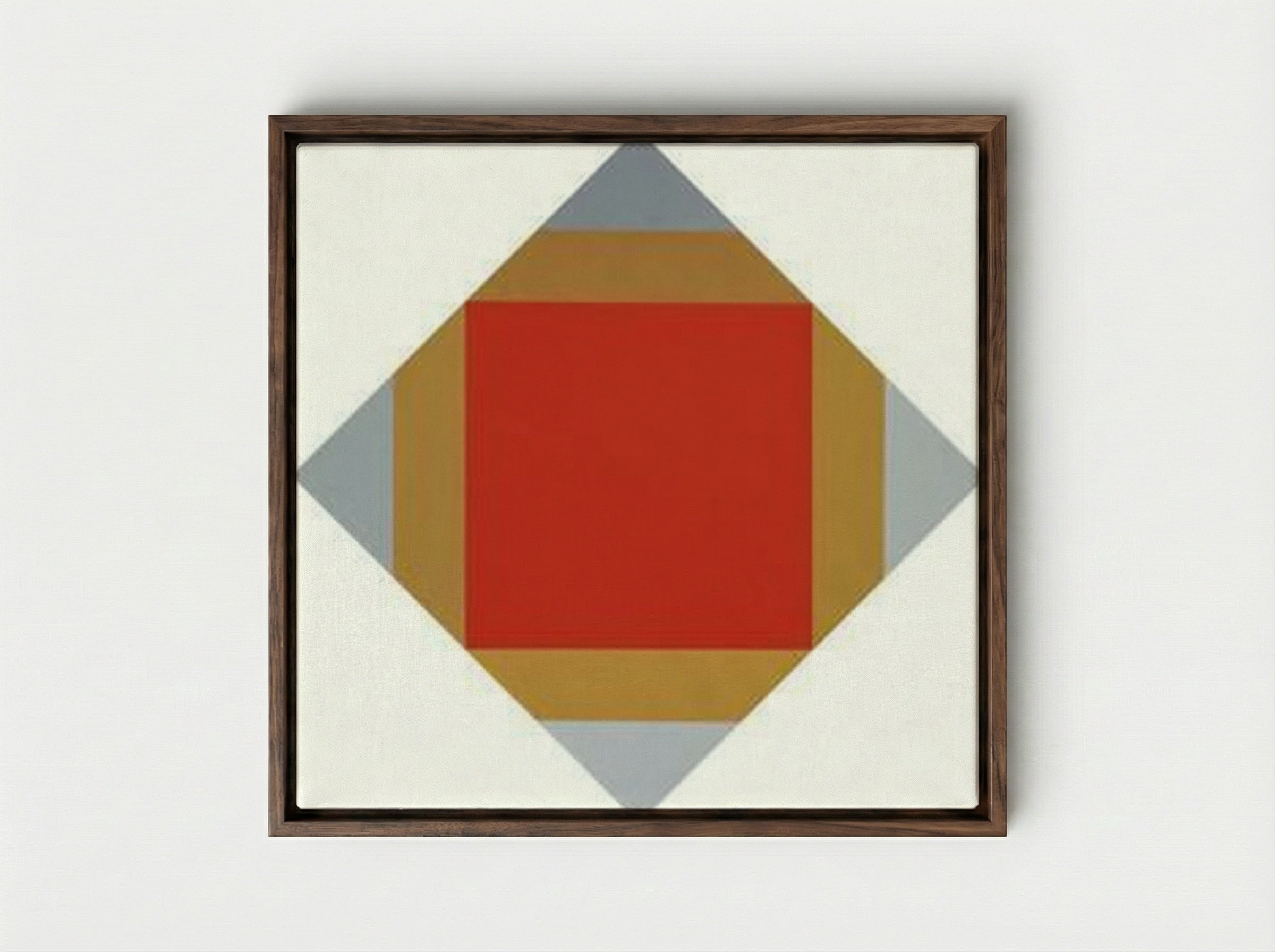 Red Nuclear - Max Bill - Framed Canvas Dark Wood