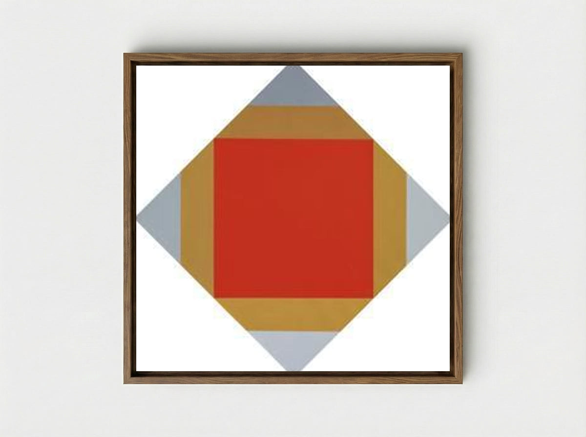 Red Nuclear - Max Bill - Framed Canvas Wood