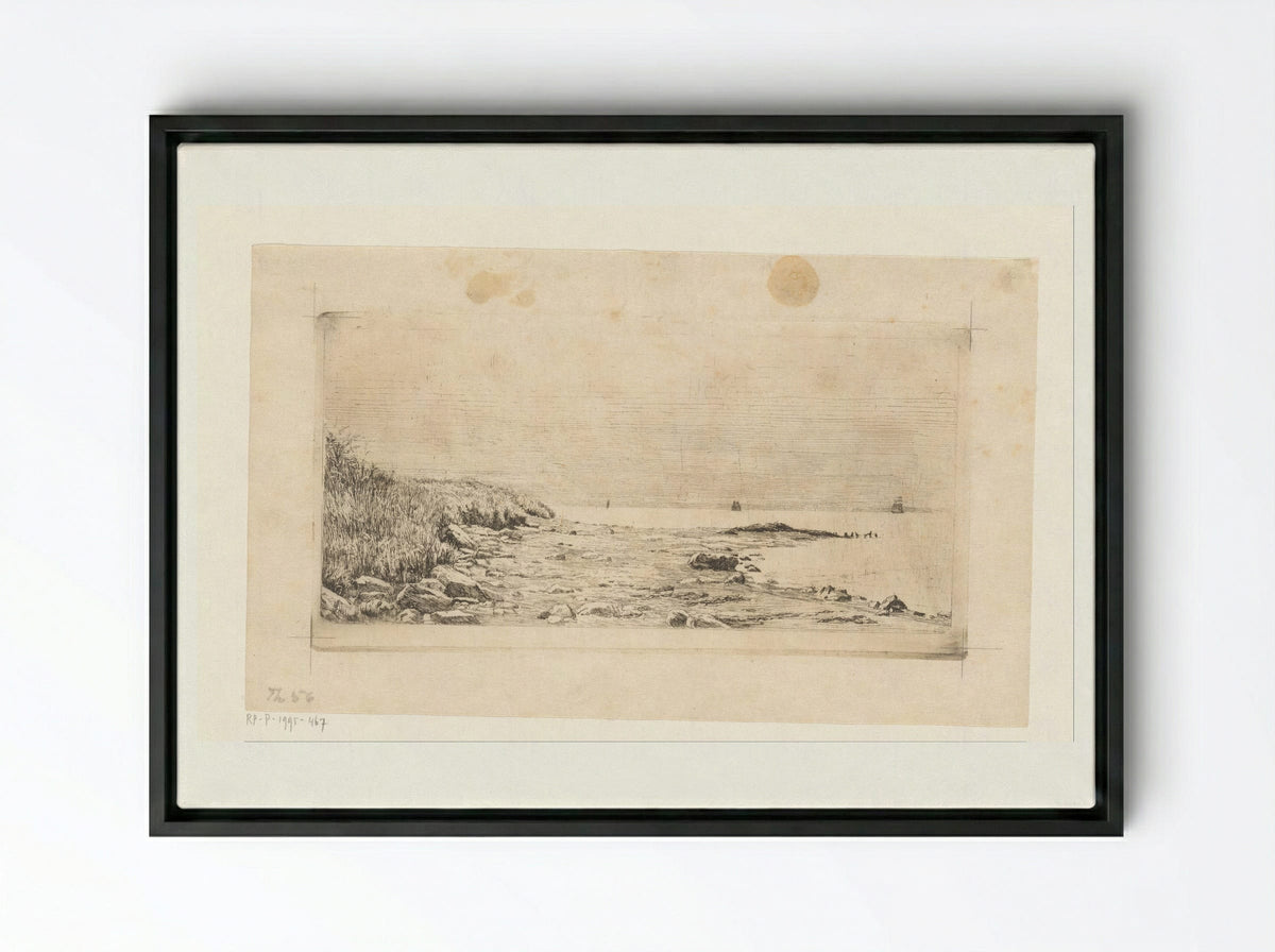 Duin aan zee - Carl Bloch - Framed Canvas Black
