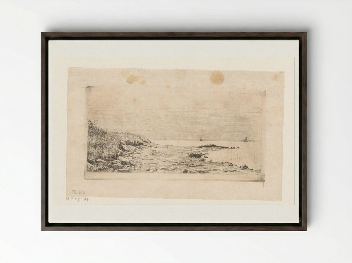 Duin aan zee - Carl Bloch - Framed Canvas Dark Wood