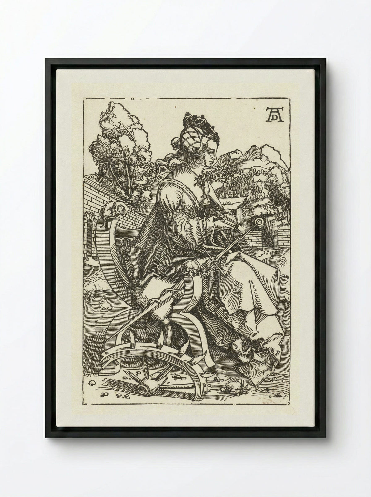 Saint Catherine - Albrecht Dürer - Framed Canvas Black