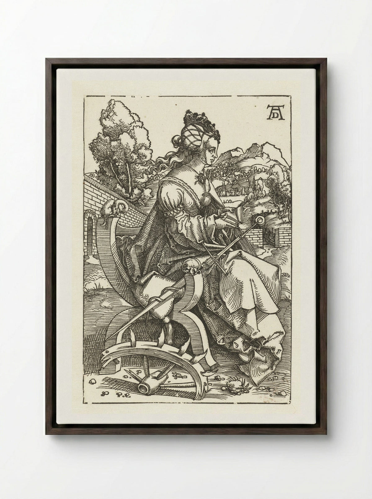 Saint Catherine - Albrecht Dürer - Framed Canvas Dark Wood