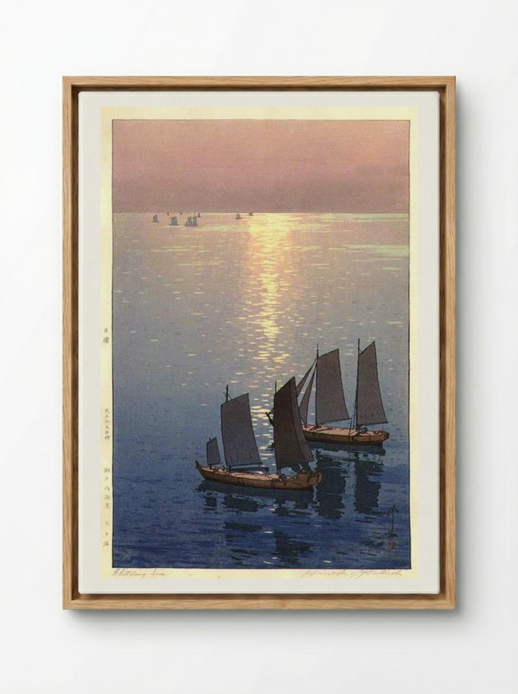 Glittering Sea - Hiroshi Yoshida - Framed Canvas Wood