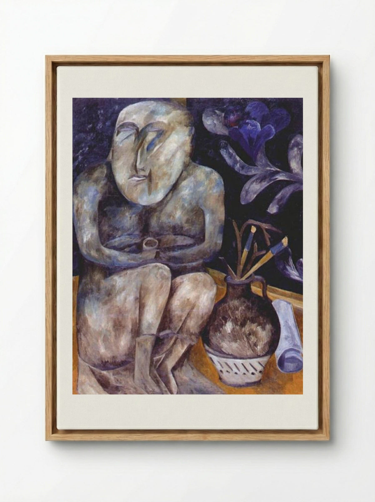 Stone Maiden (Still Life) - Natalia Goncharova - Framed Canvas Wood