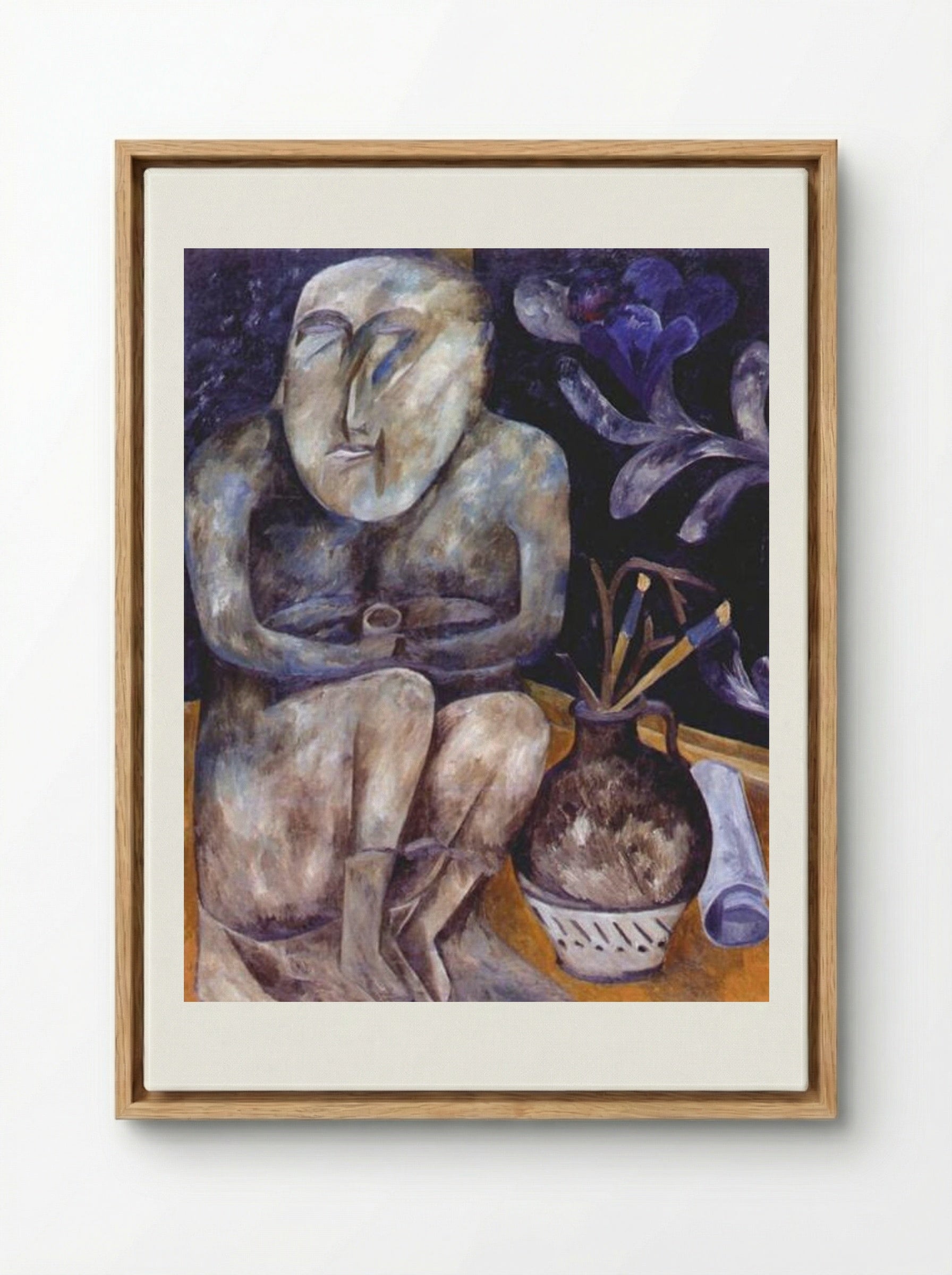 Stone Maiden (Still Life) - Natalia Goncharova - Framed Canvas Wood