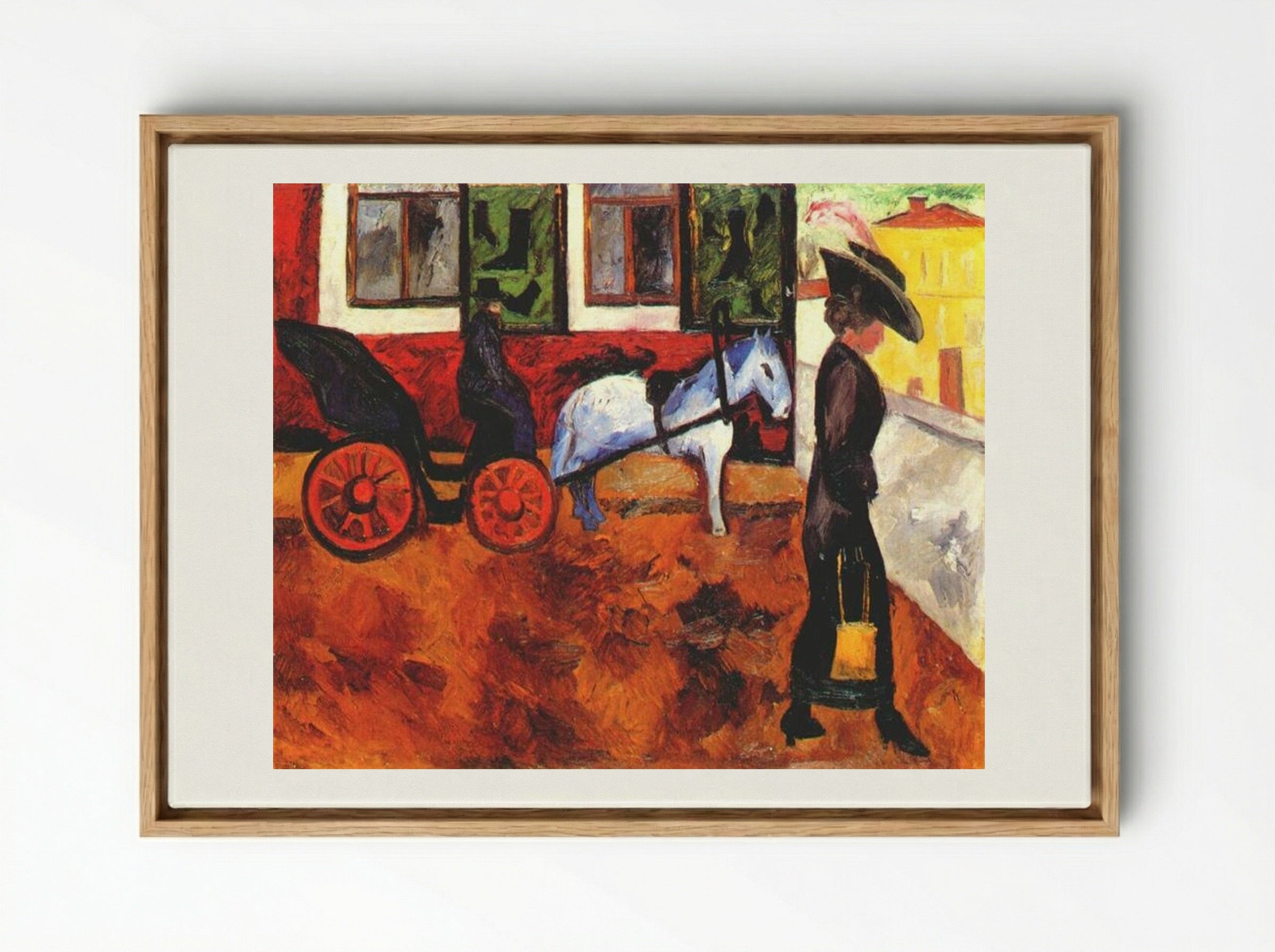Moscow Street - Natalia Goncharova - Framed Canvas Wood