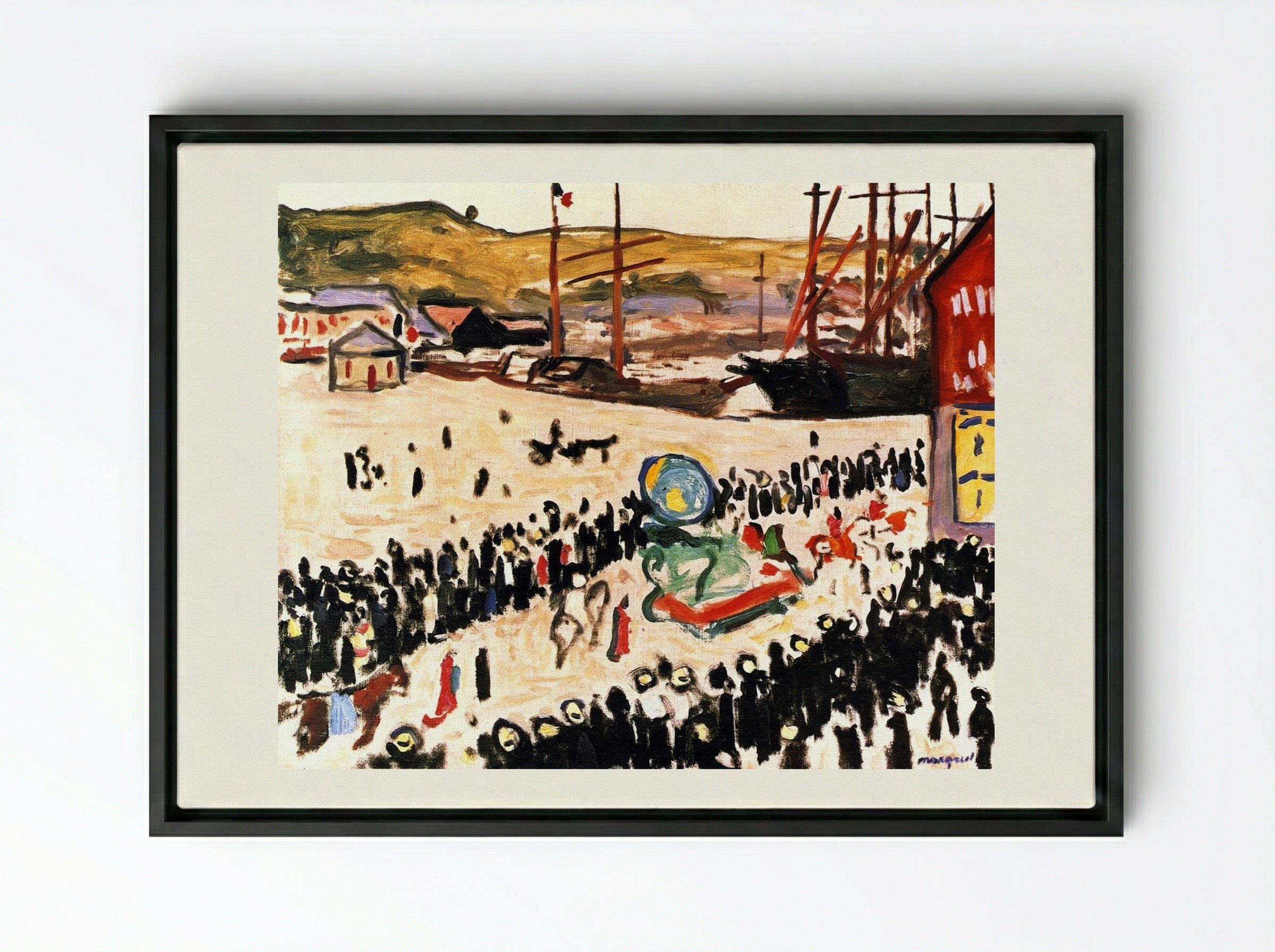 Carnival on the Beach - Albert Marquet - Framed Canvas Black