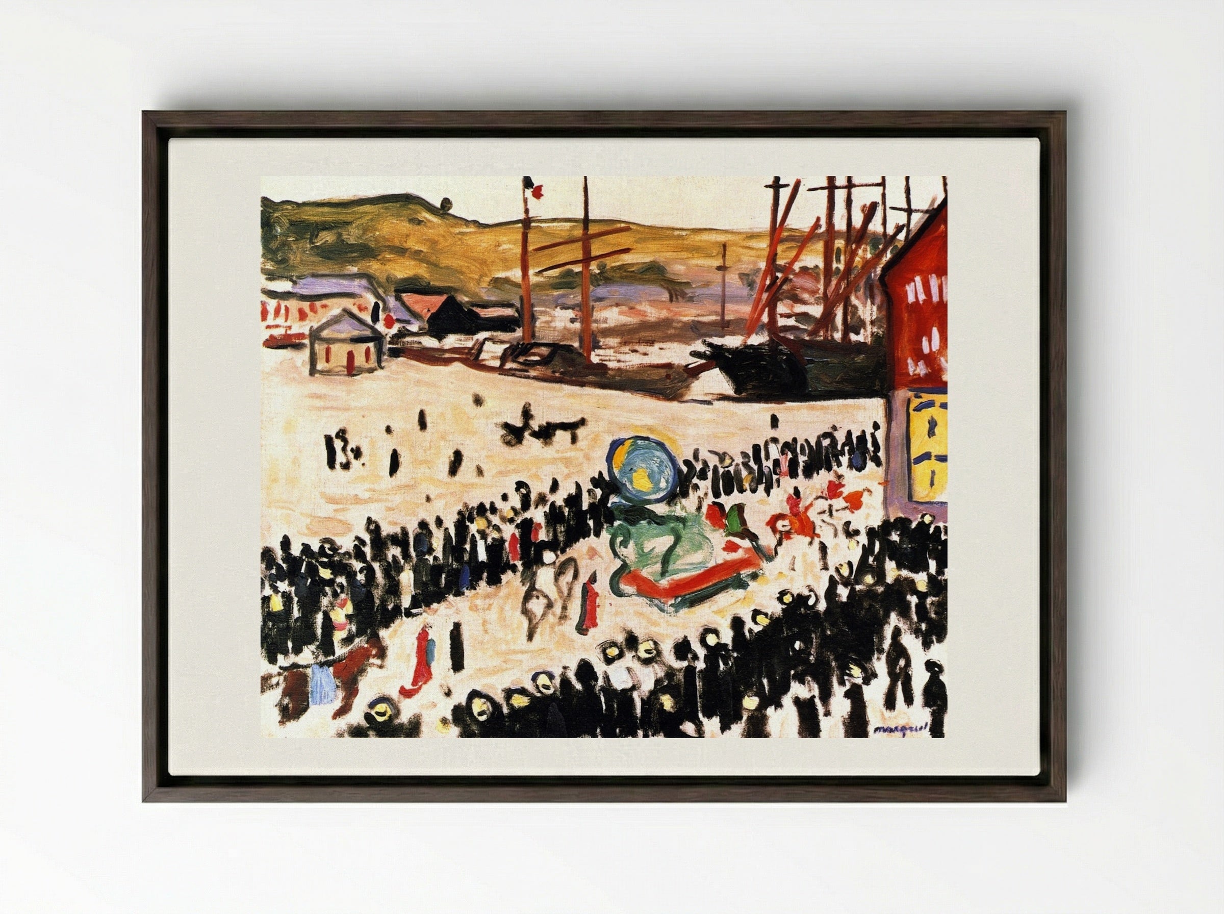 Carnival on the Beach - Albert Marquet - Framed Canvas Dark Wood