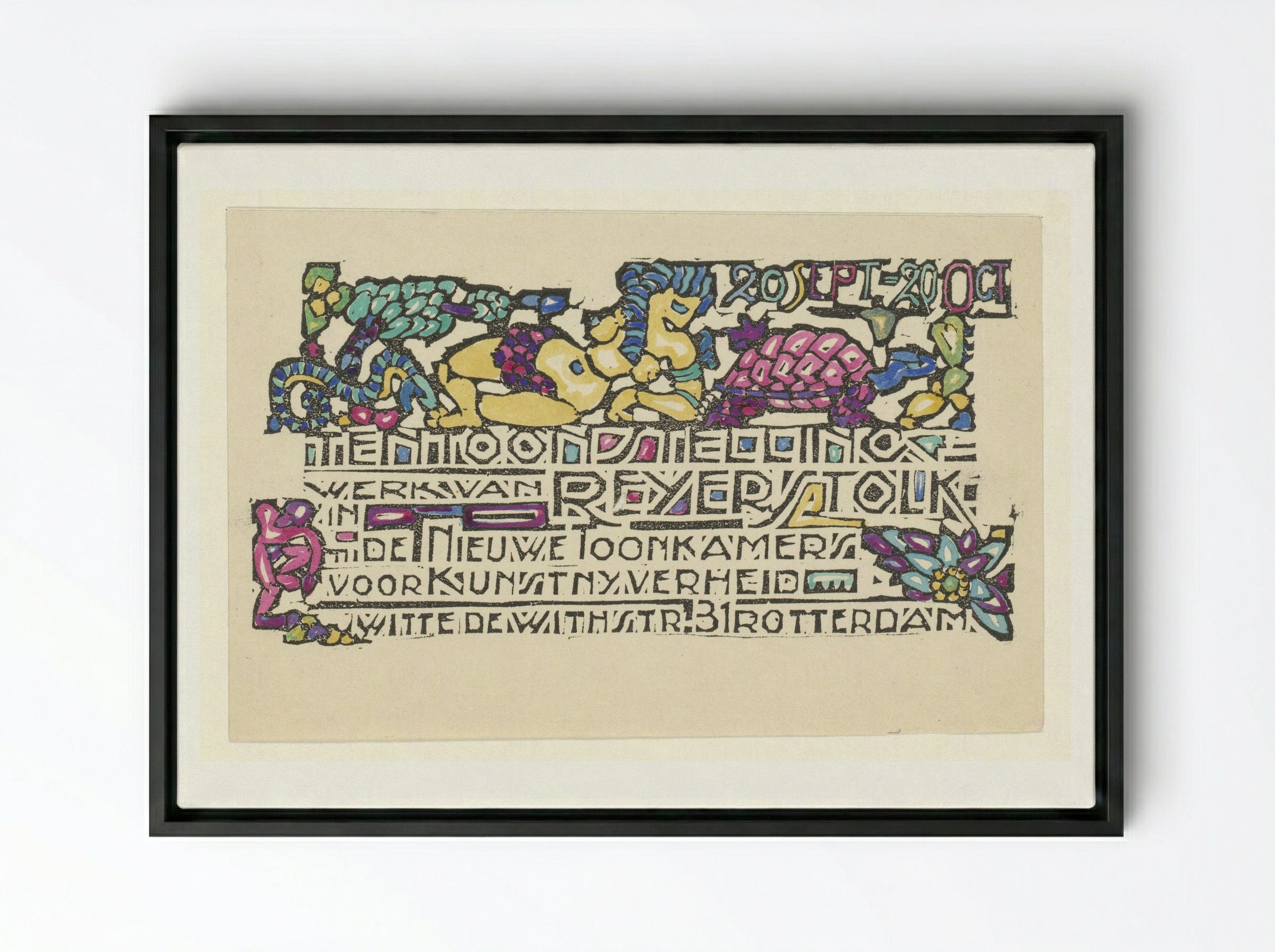 Exhibition Poster for De Nieuwe Toonkamer - Reijer Stolk - Framed Canvas Black