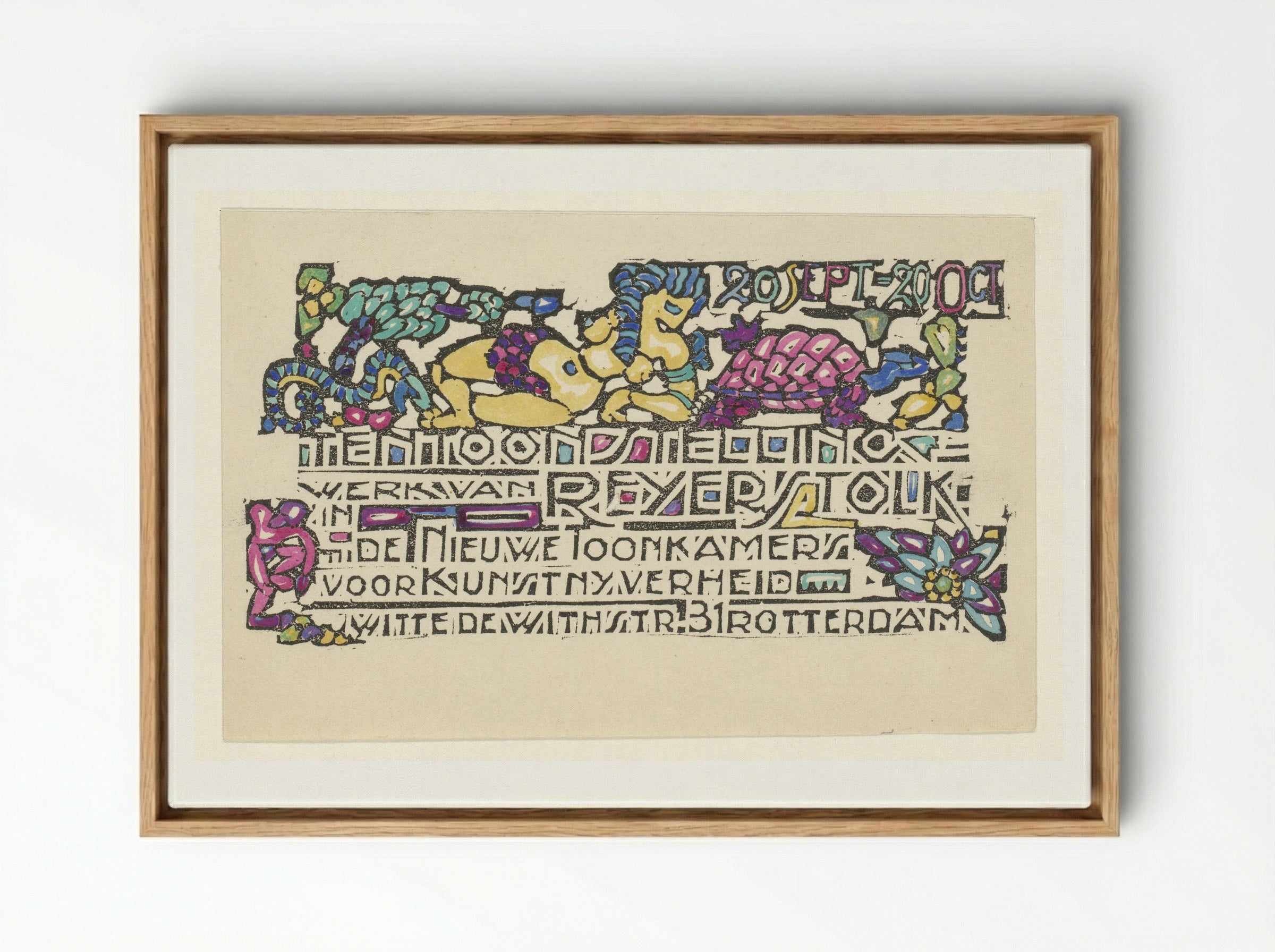 Exhibition Poster for De Nieuwe Toonkamer - Reijer Stolk - Framed Canvas Wood