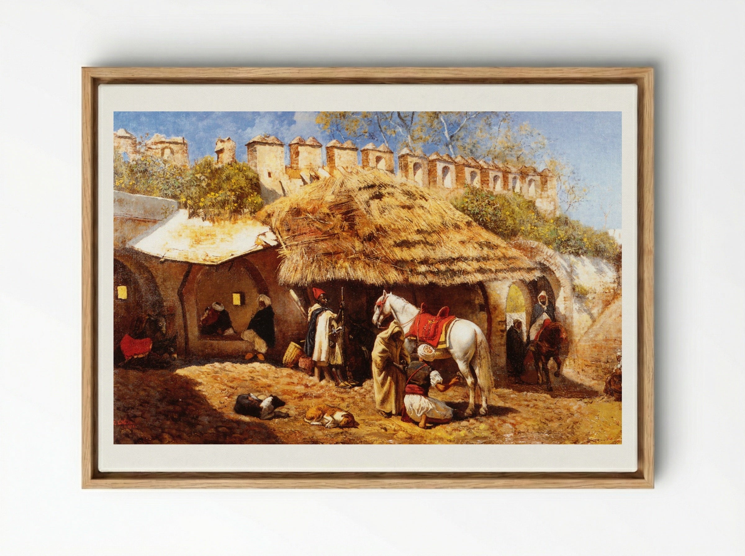 Blacksmith Shop at Tangiers - Edwin Lord Weeks - Framed Canvas Wood