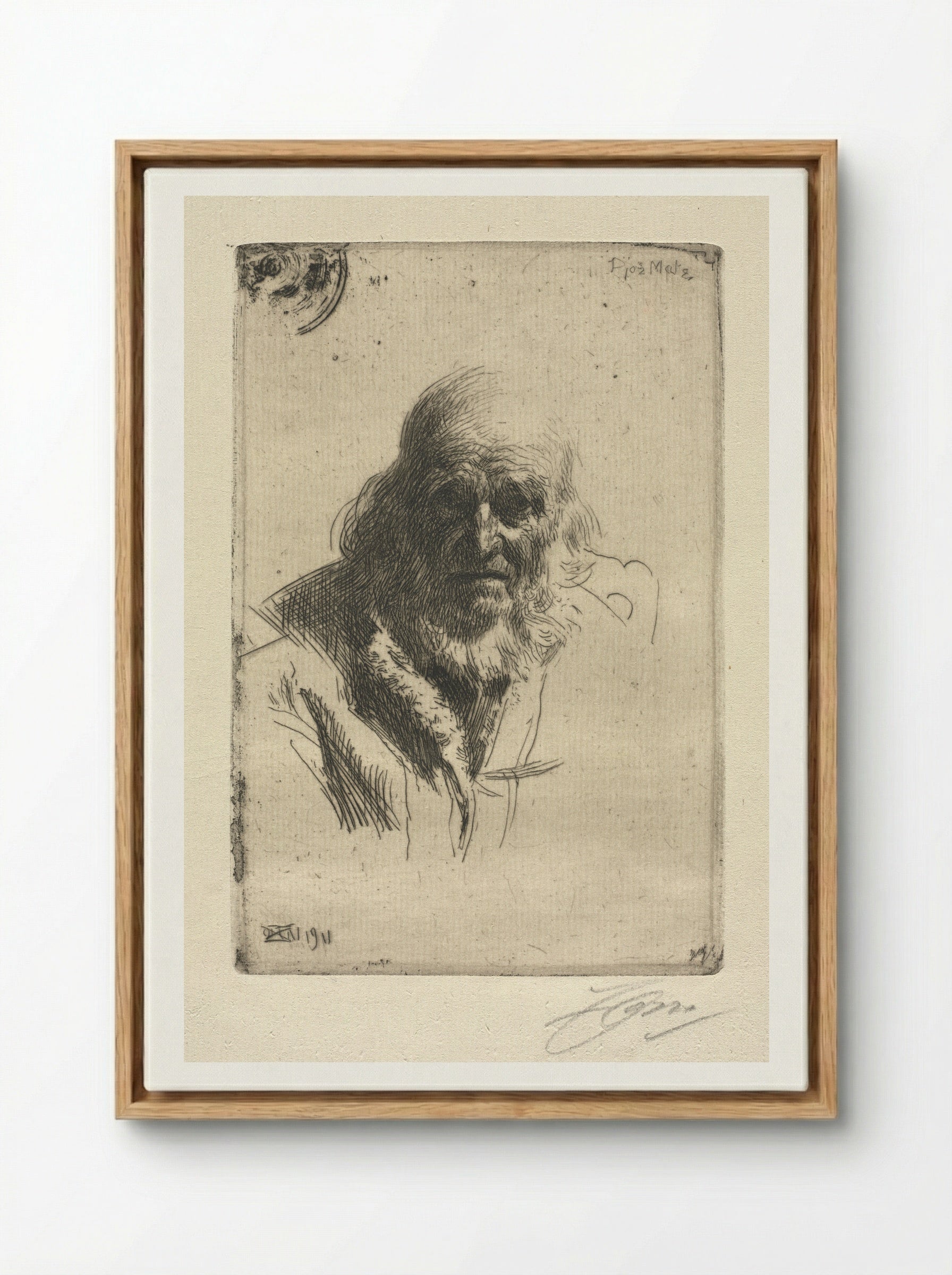 Djos Mats - Anders Zorn - Framed Canvas Wood