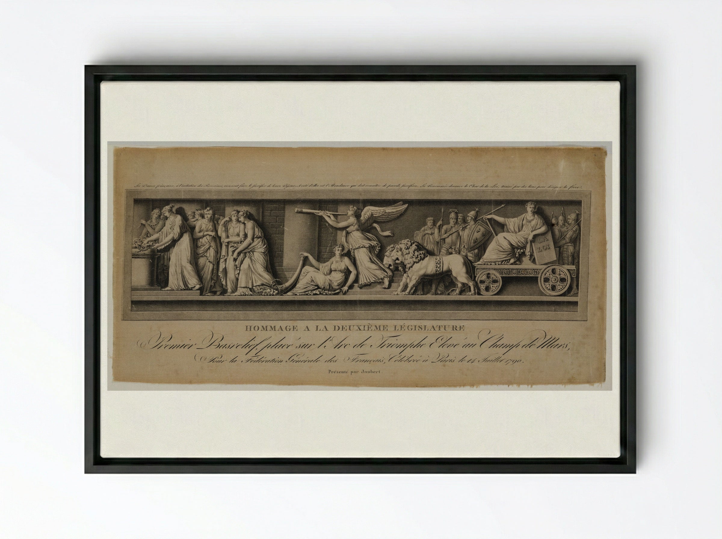 Homage to the Second Legislature - Jean Baptiste Lucien - Framed Canvas Black