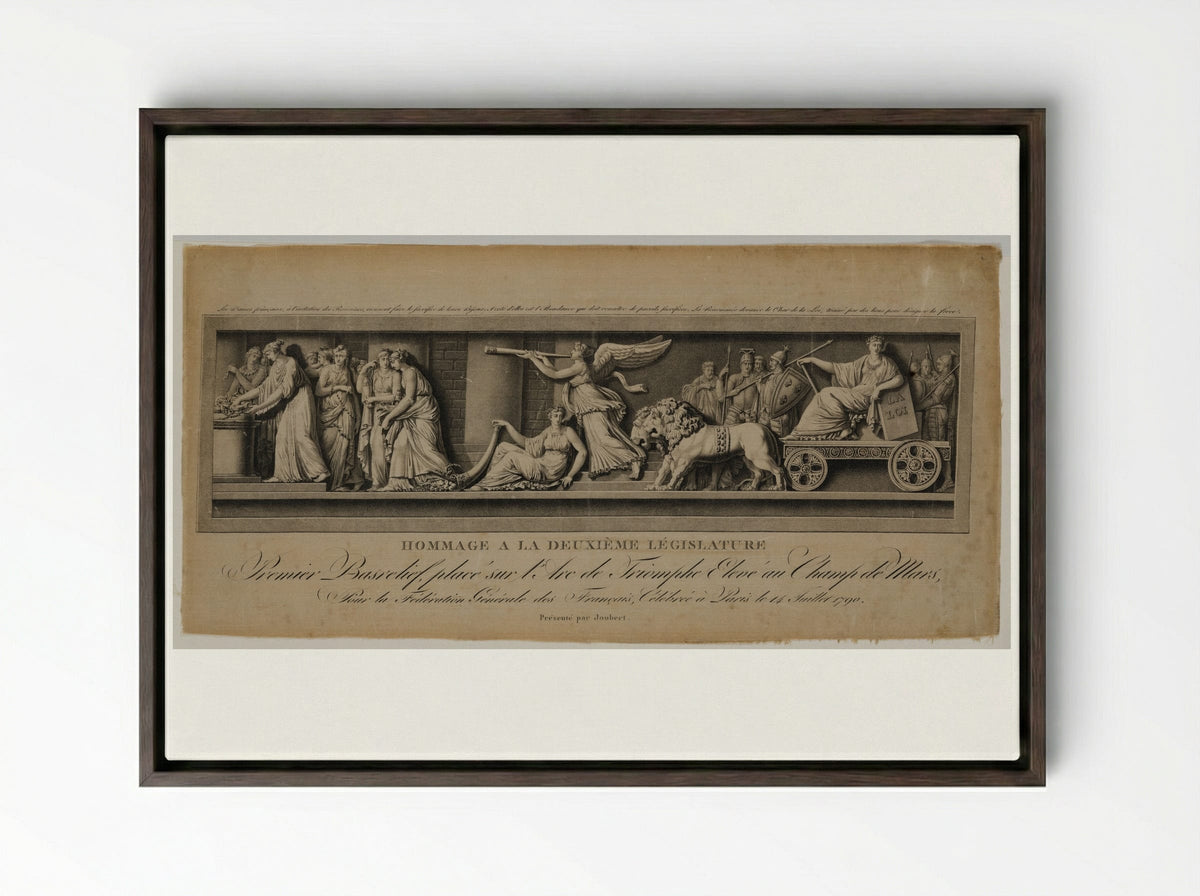 Homage to the Second Legislature - Jean Baptiste Lucien - Framed Canvas Dark Wood