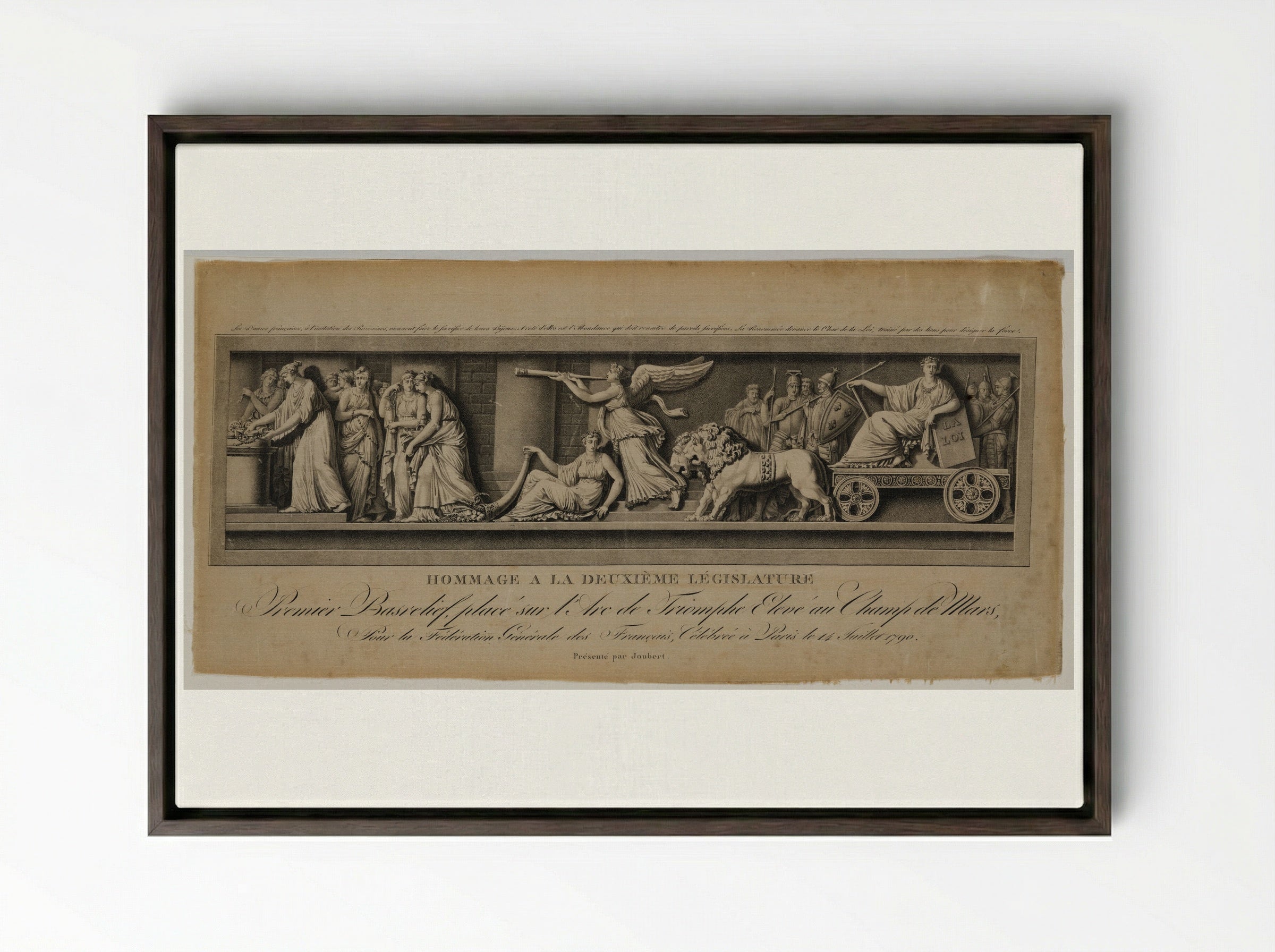 Homage to the Second Legislature - Jean Baptiste Lucien - Framed Canvas Dark Wood
