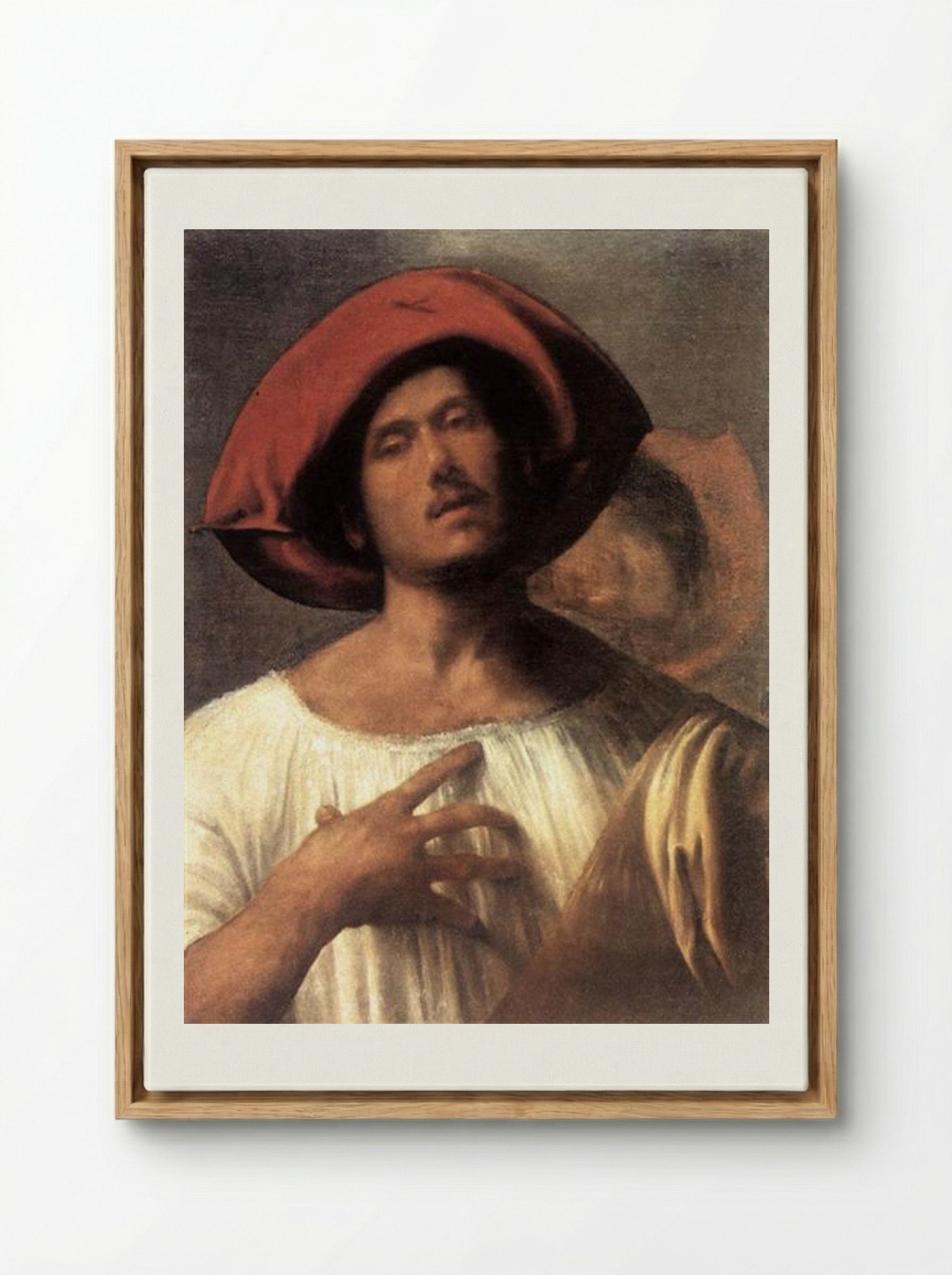 Young Man (The Impassioned Singer) - Giorgione - Framed Canvas Wood