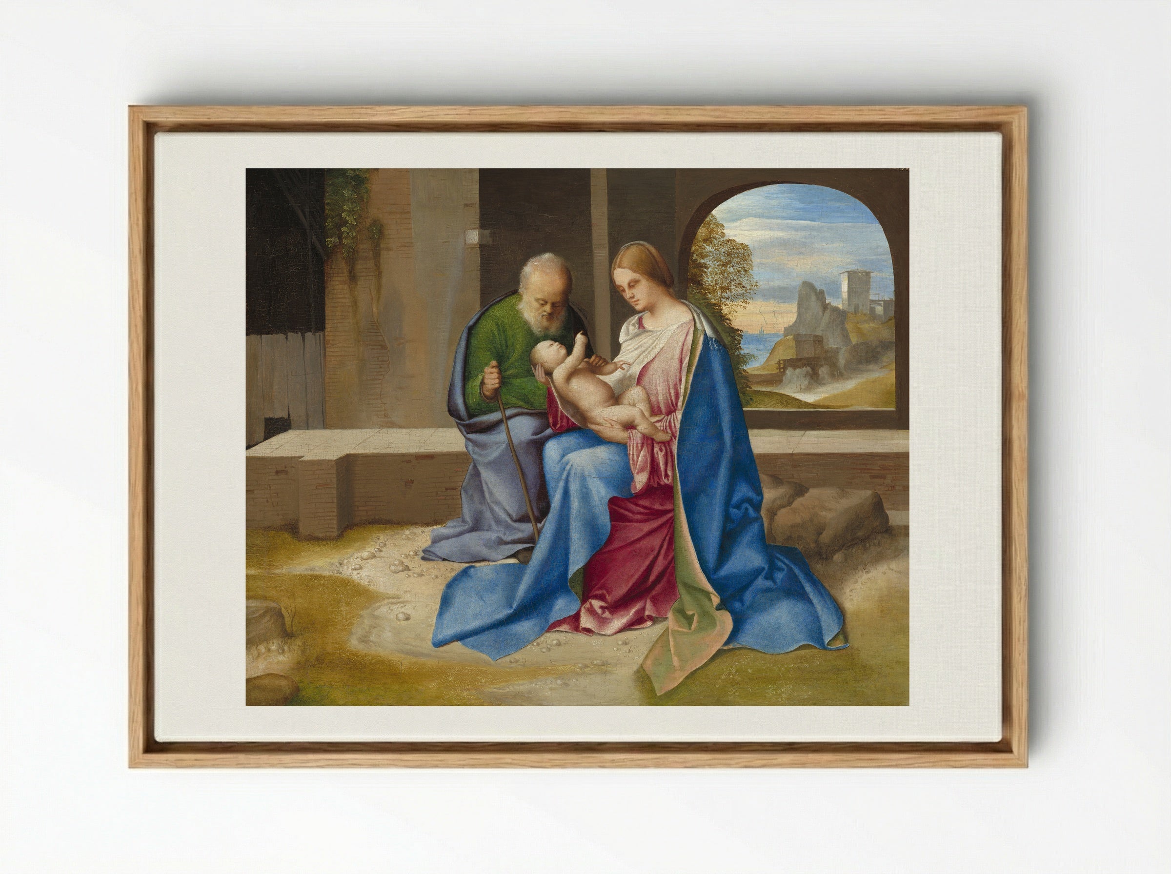 The Holy Family (Madonna Benson) - Giorgione - Framed Canvas Wood