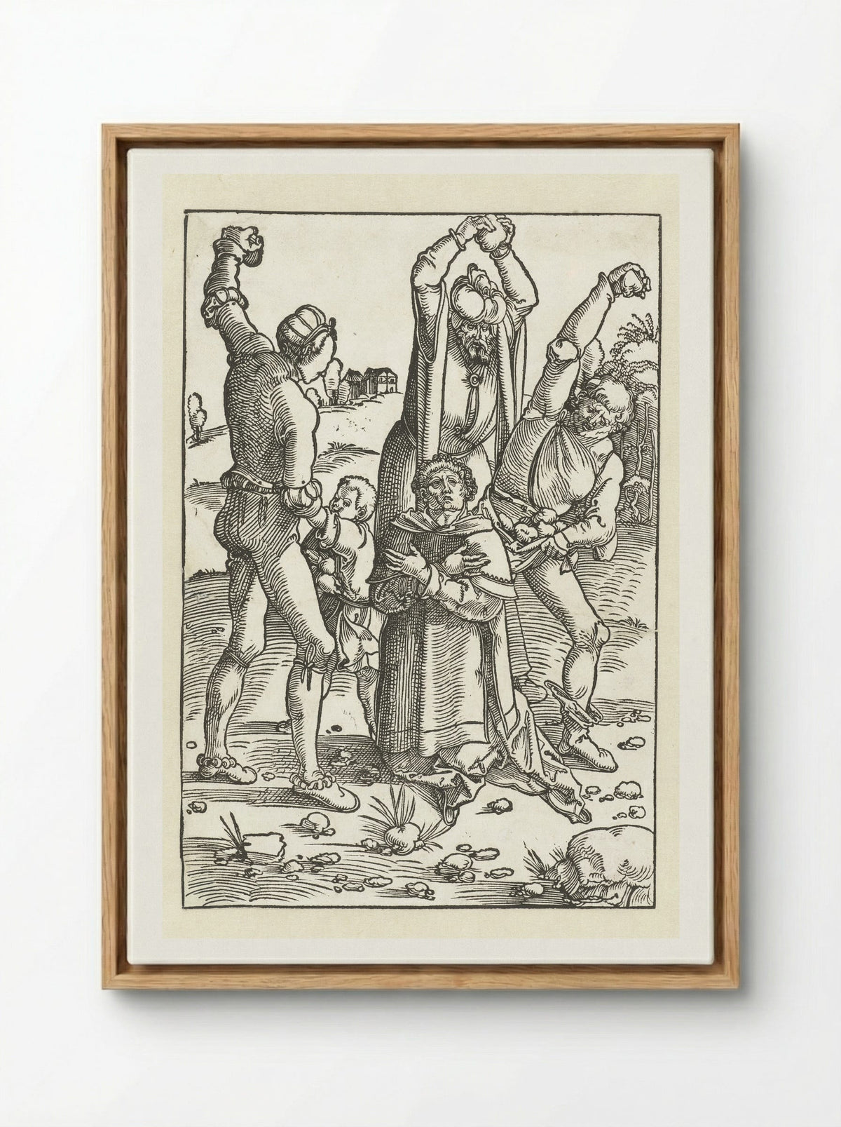The Stoning of Saint Stephen - Hans Baldung Grien - Framed Canvas Wood